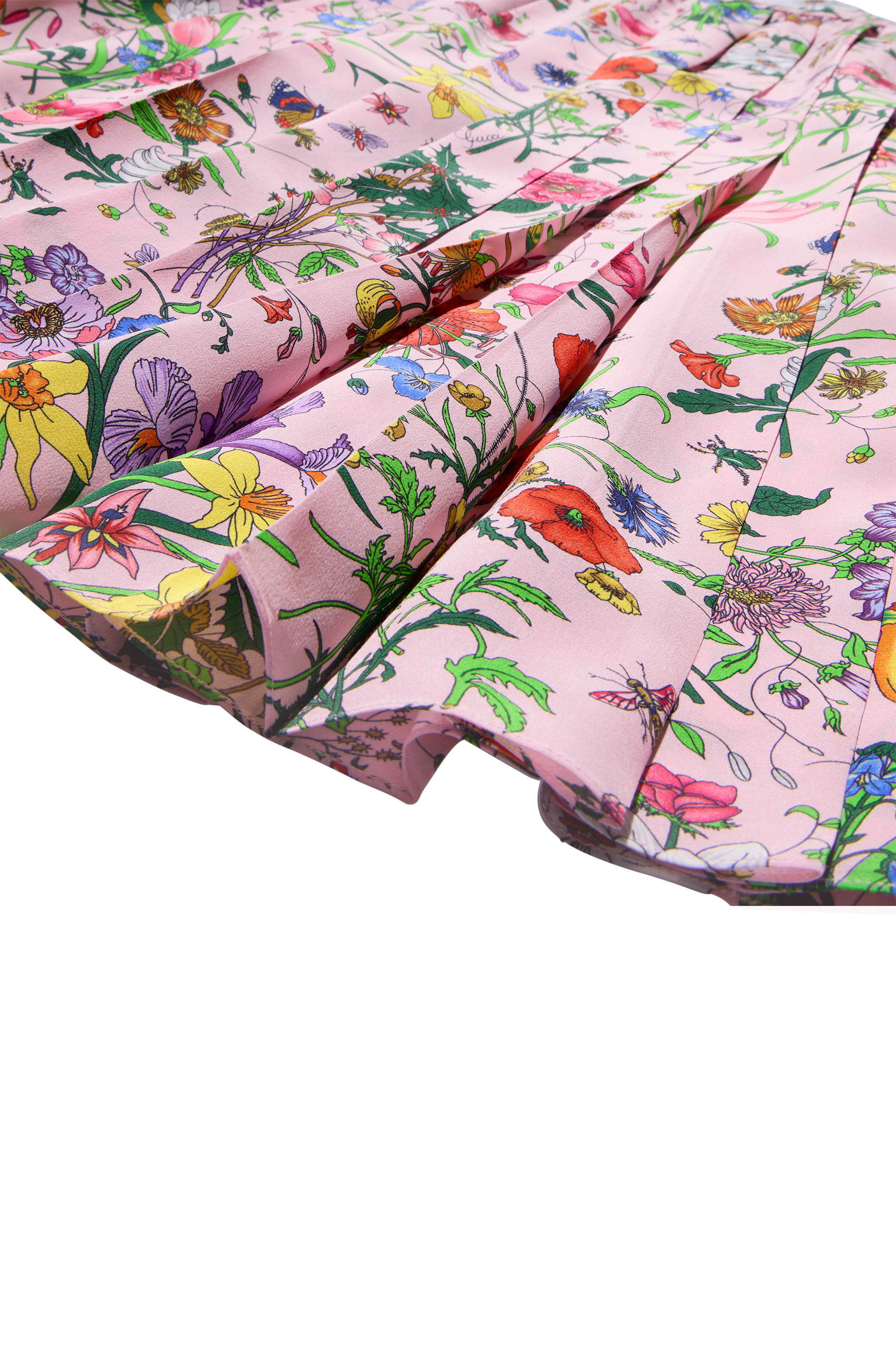 Printed Silk Pleated Skirt