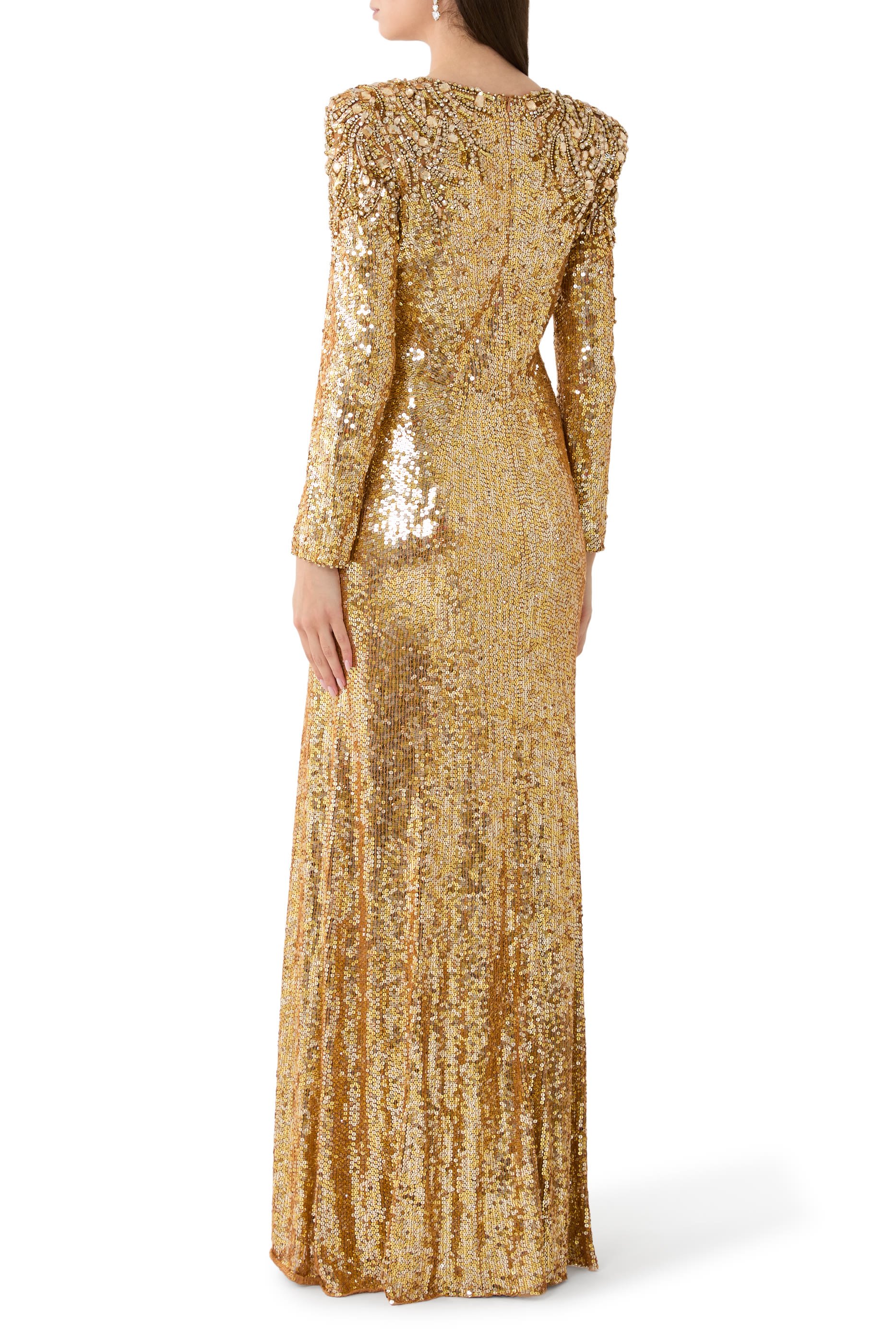 Dulcet Long Sleeve Sequin Gown 