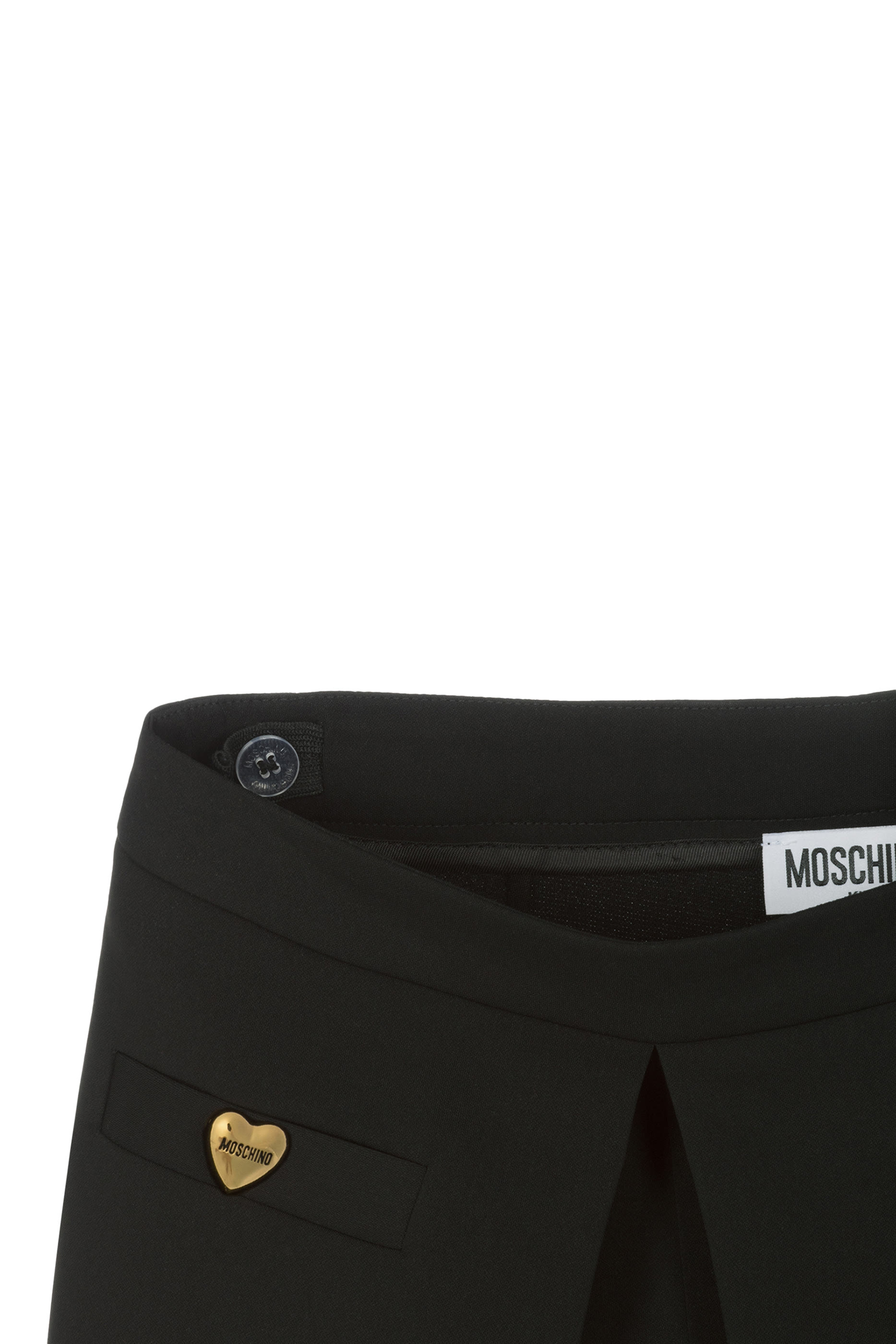 Kids Heart Button Crepe Shorts