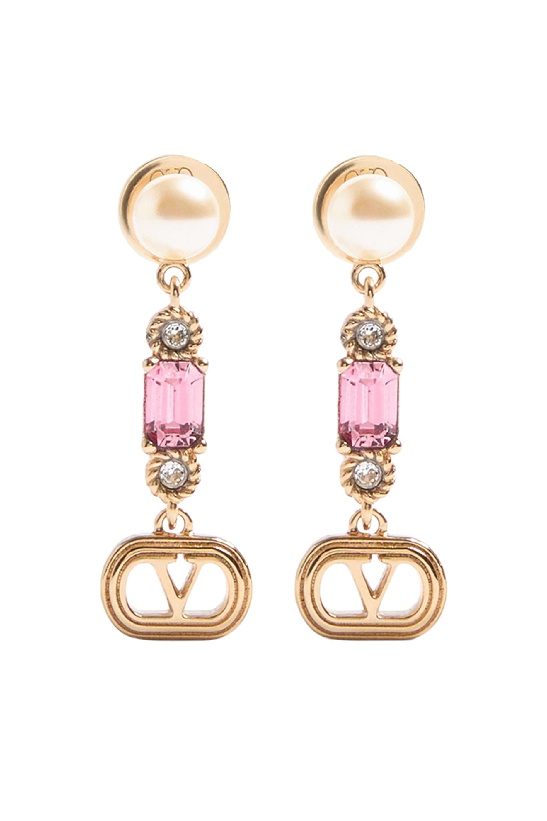 Ovalette Metal, Pearl and Swarovski&reg; Crystals Earrings