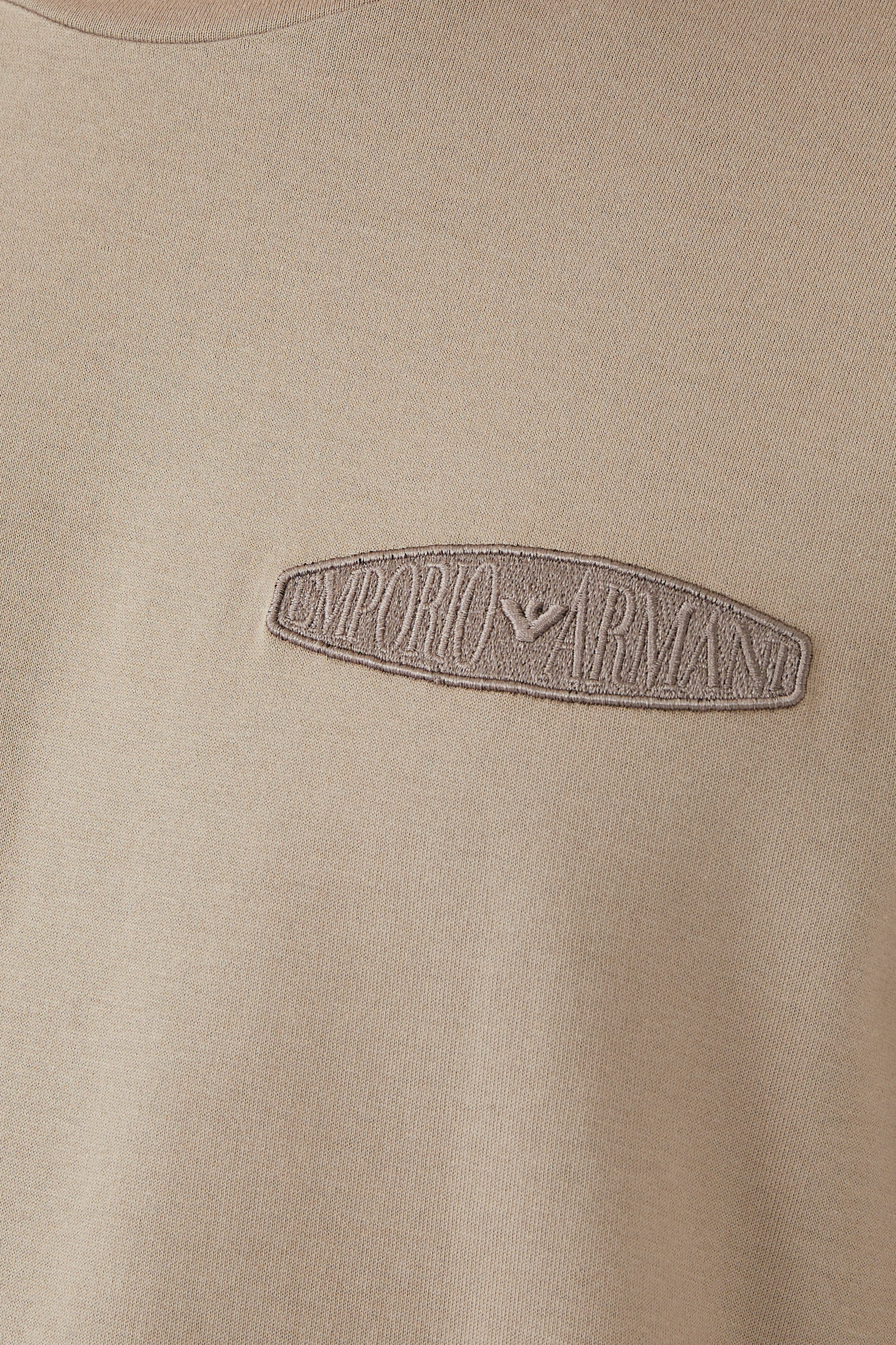 Micro EA Text Logo Embroidered T-Shirt