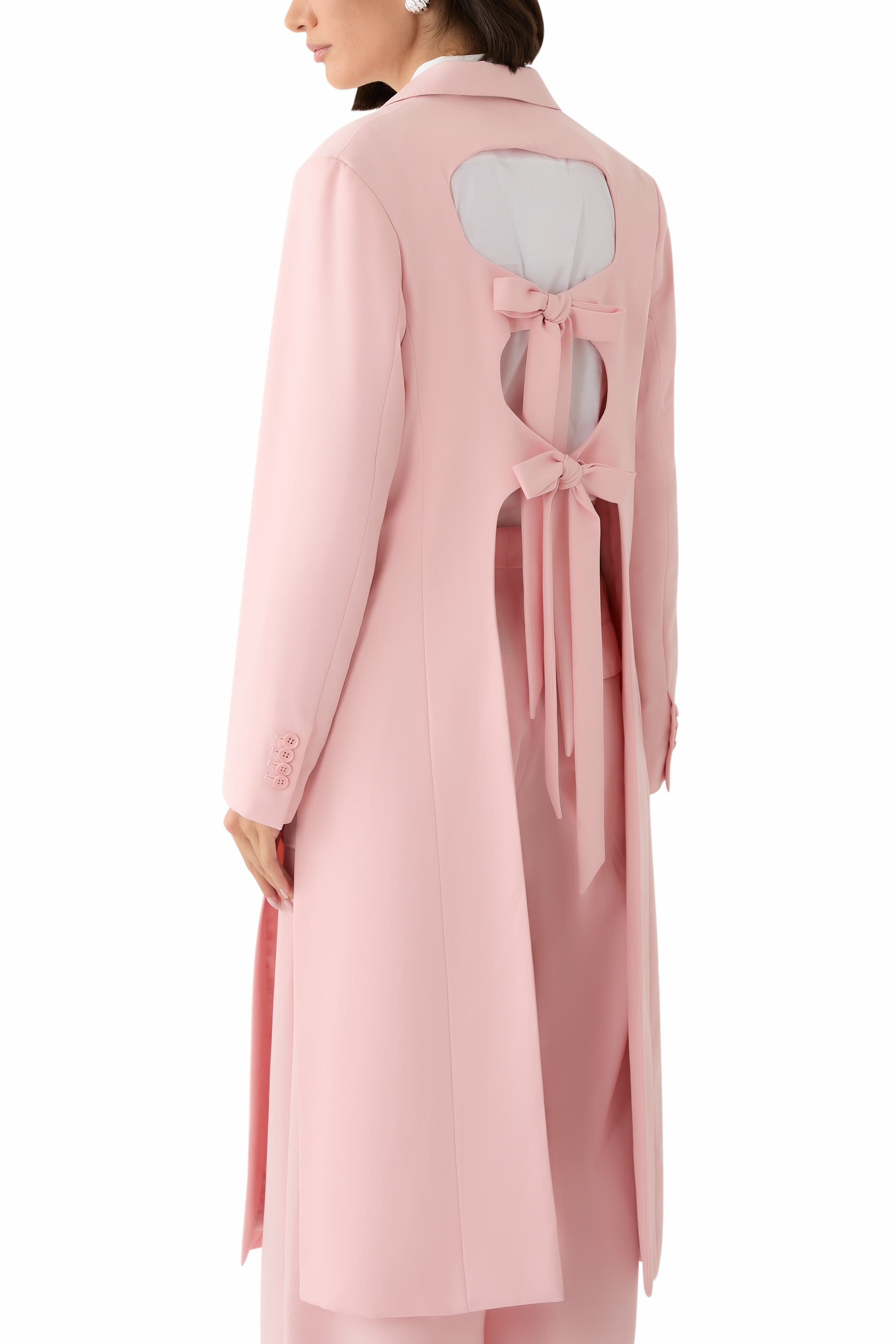  Cut-Out Bow Detail Coat