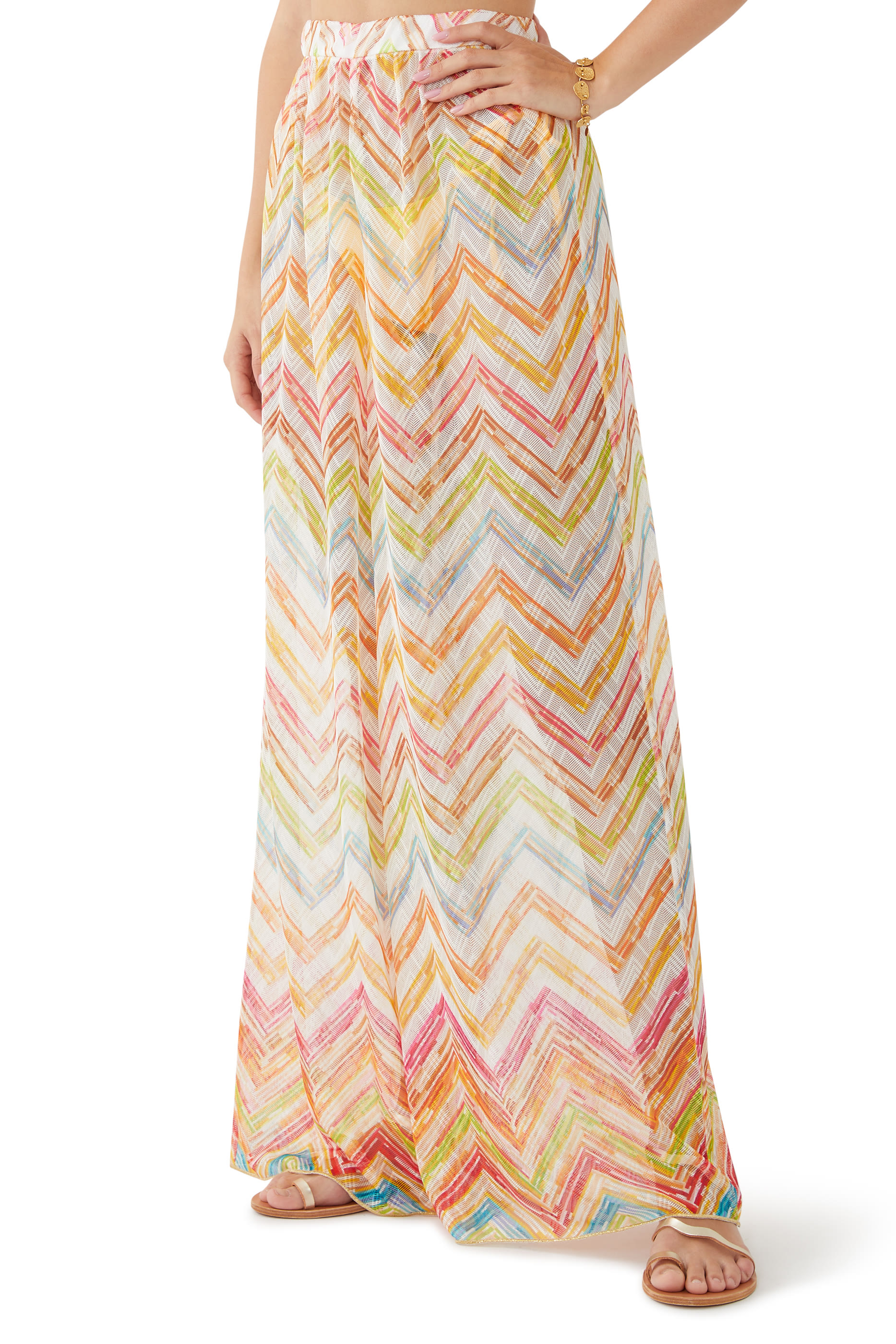 Mare Chevron Raschel Wide Leg Trousers