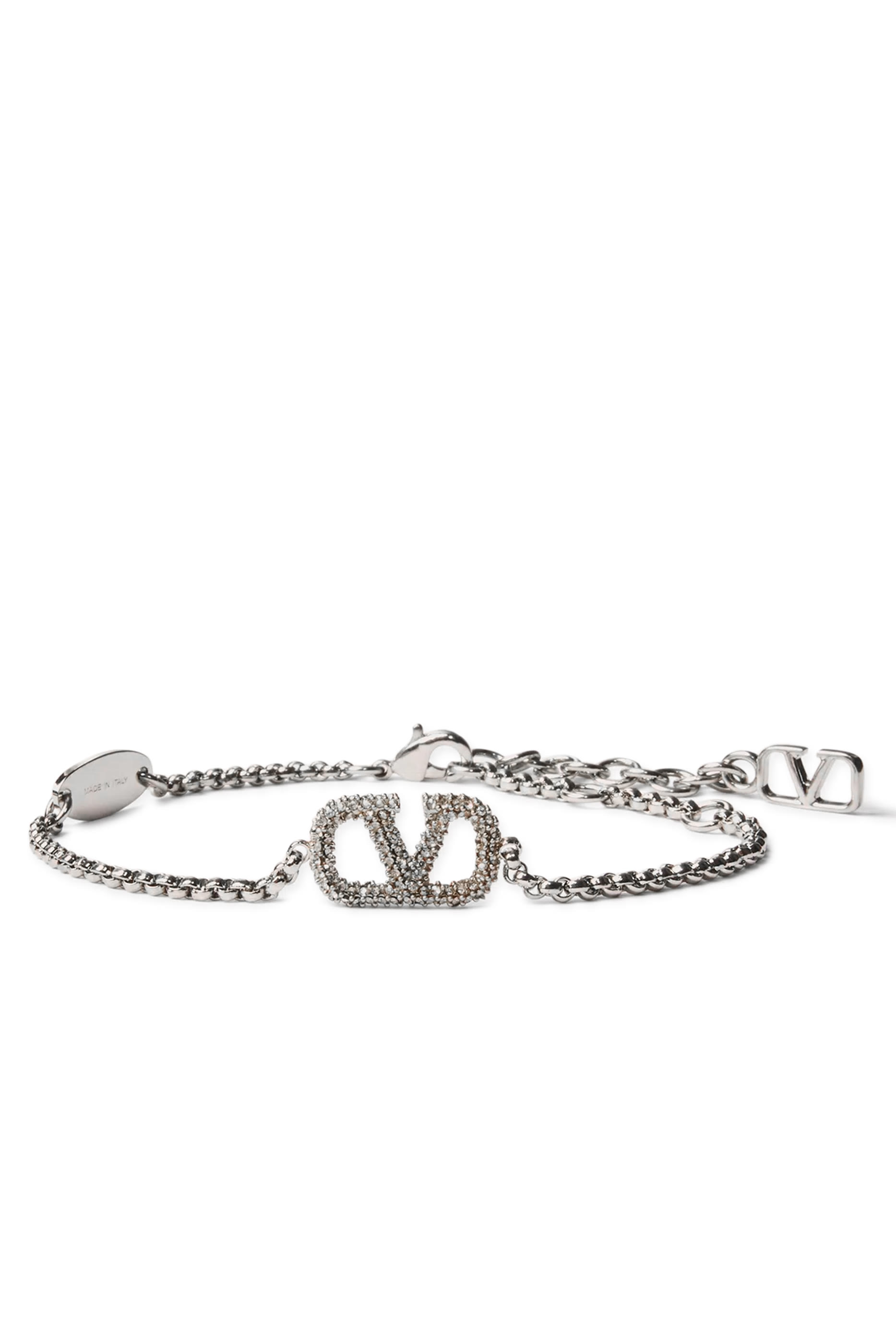 VLogo Signature Bracelet in Metal and Swarovski® Crystals