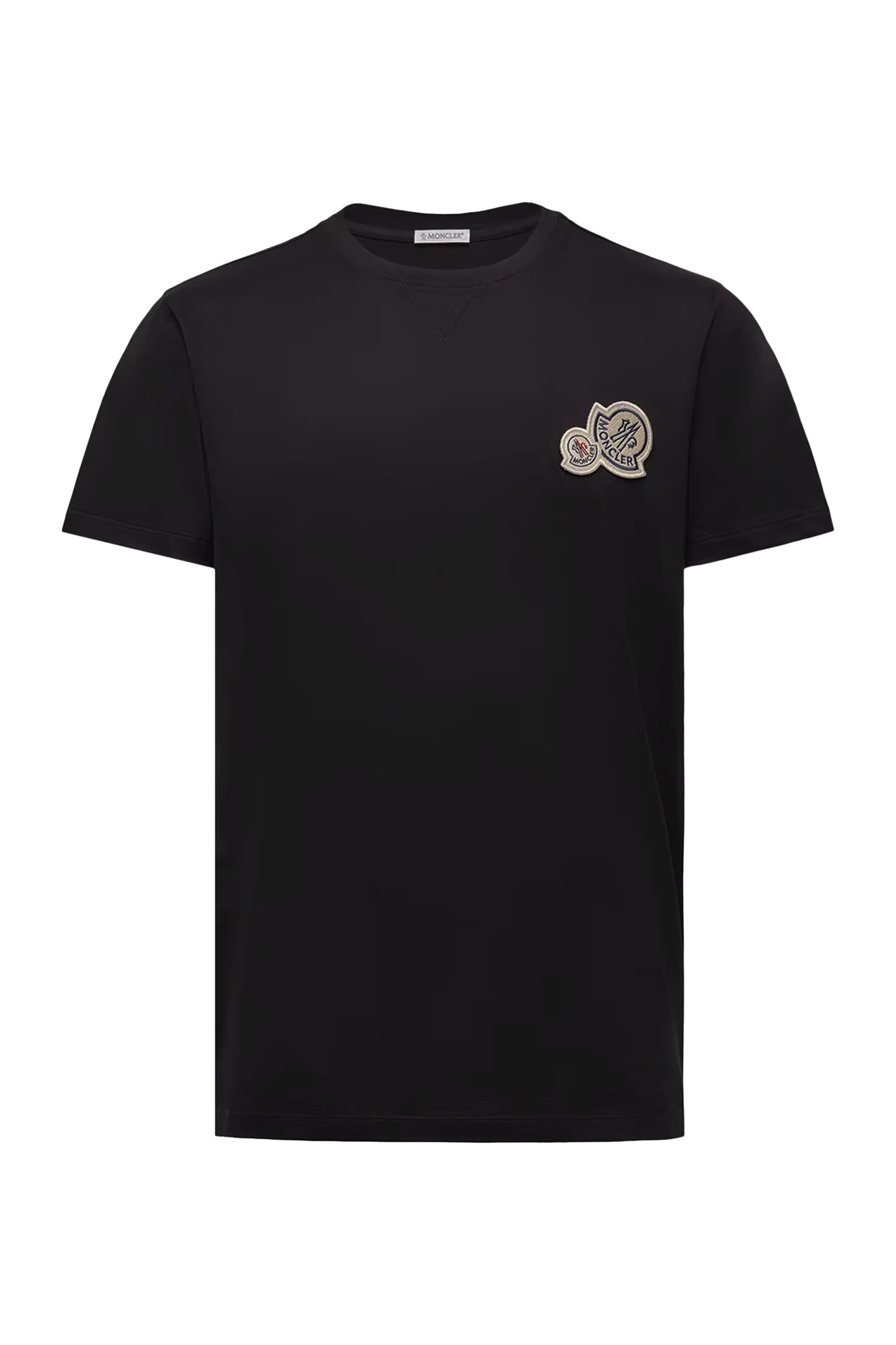 Double Logo Patch Cotton T-Shirt