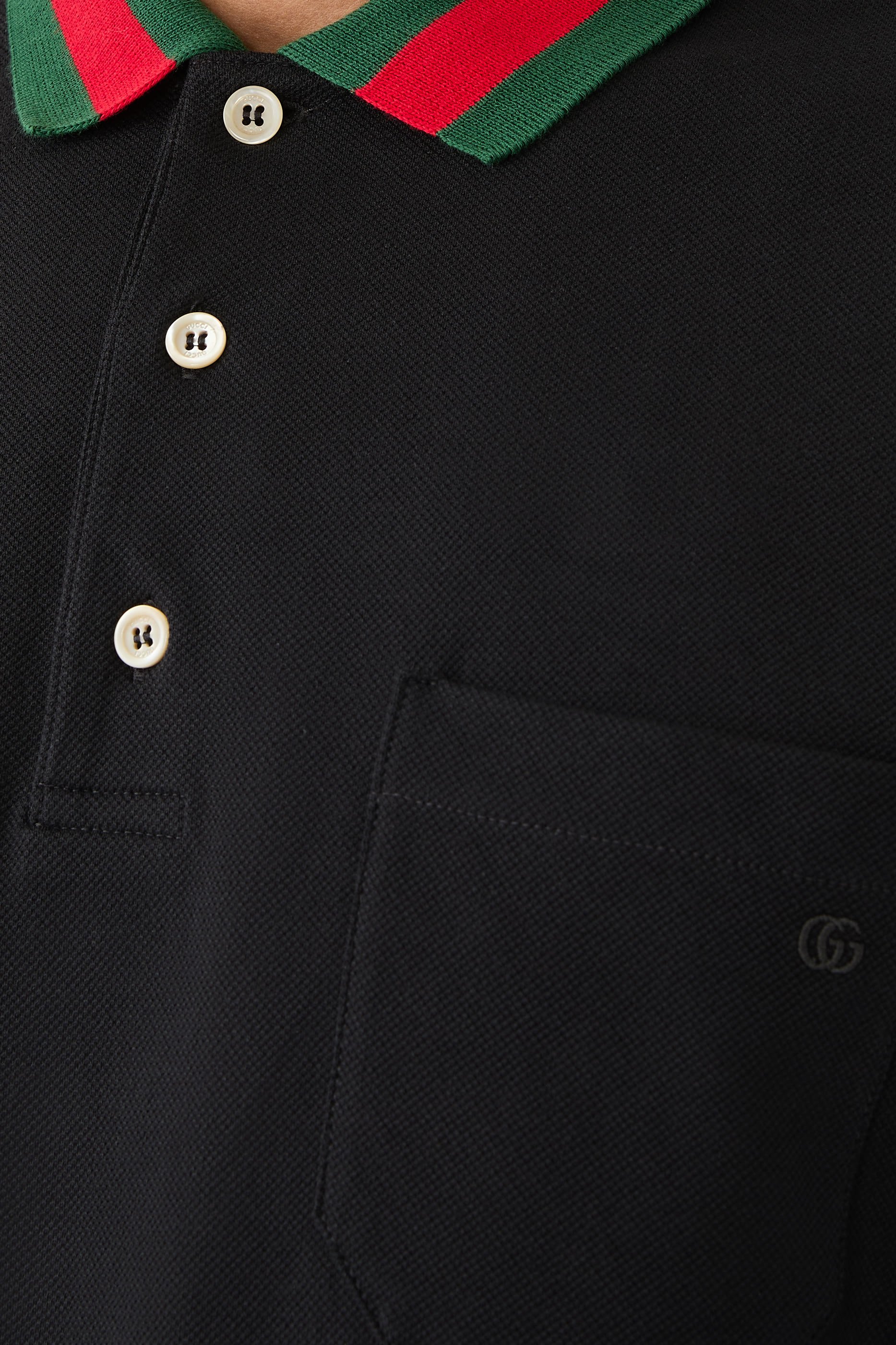 Cotton Piquet Polo with Web Collar