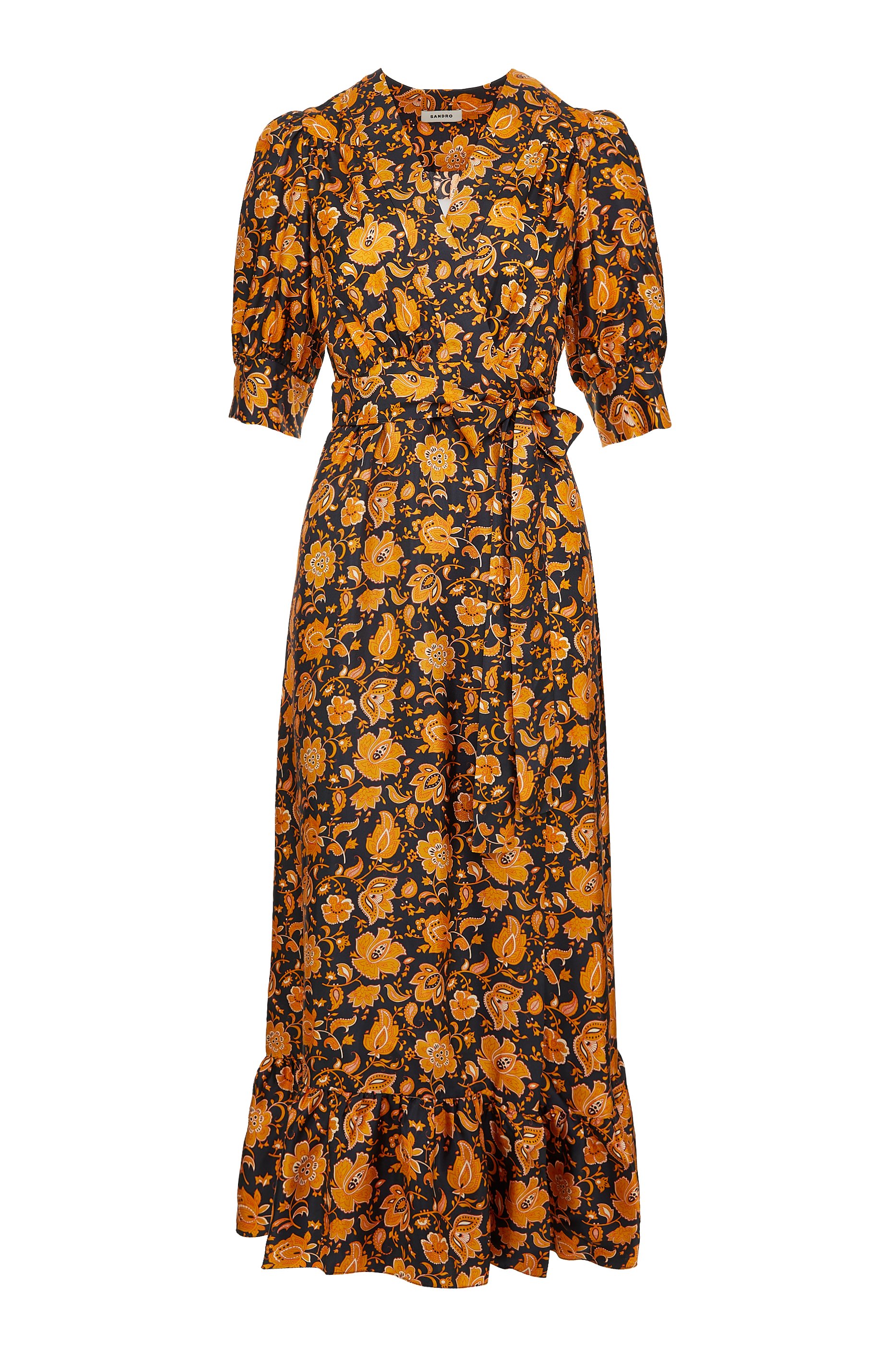Buy Sandro Enrika Floral Print Wrap Dress for Womens | Bloomingdale's UAE