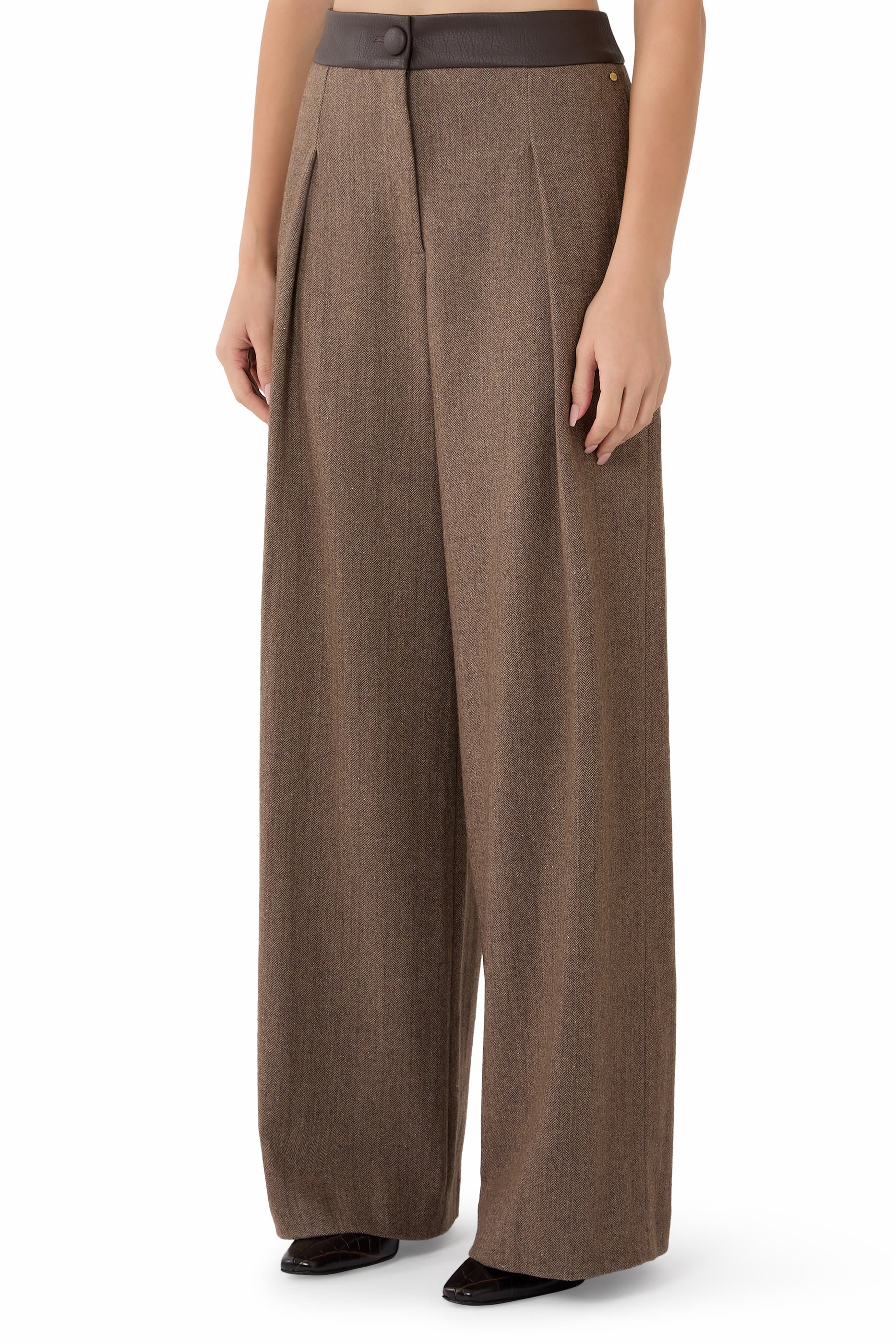 Herringbone Relaxed-Fit Trousers