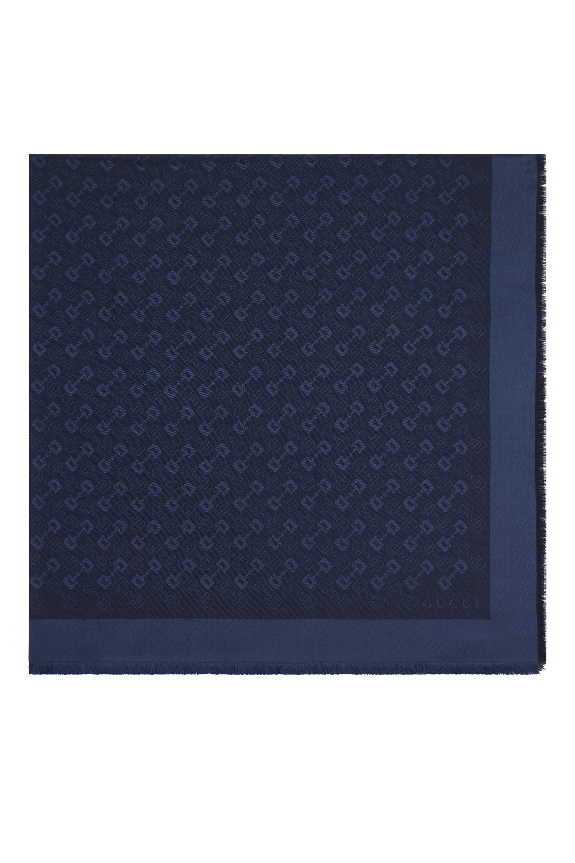 Silk Wool Horsebit Jacquard Shawl