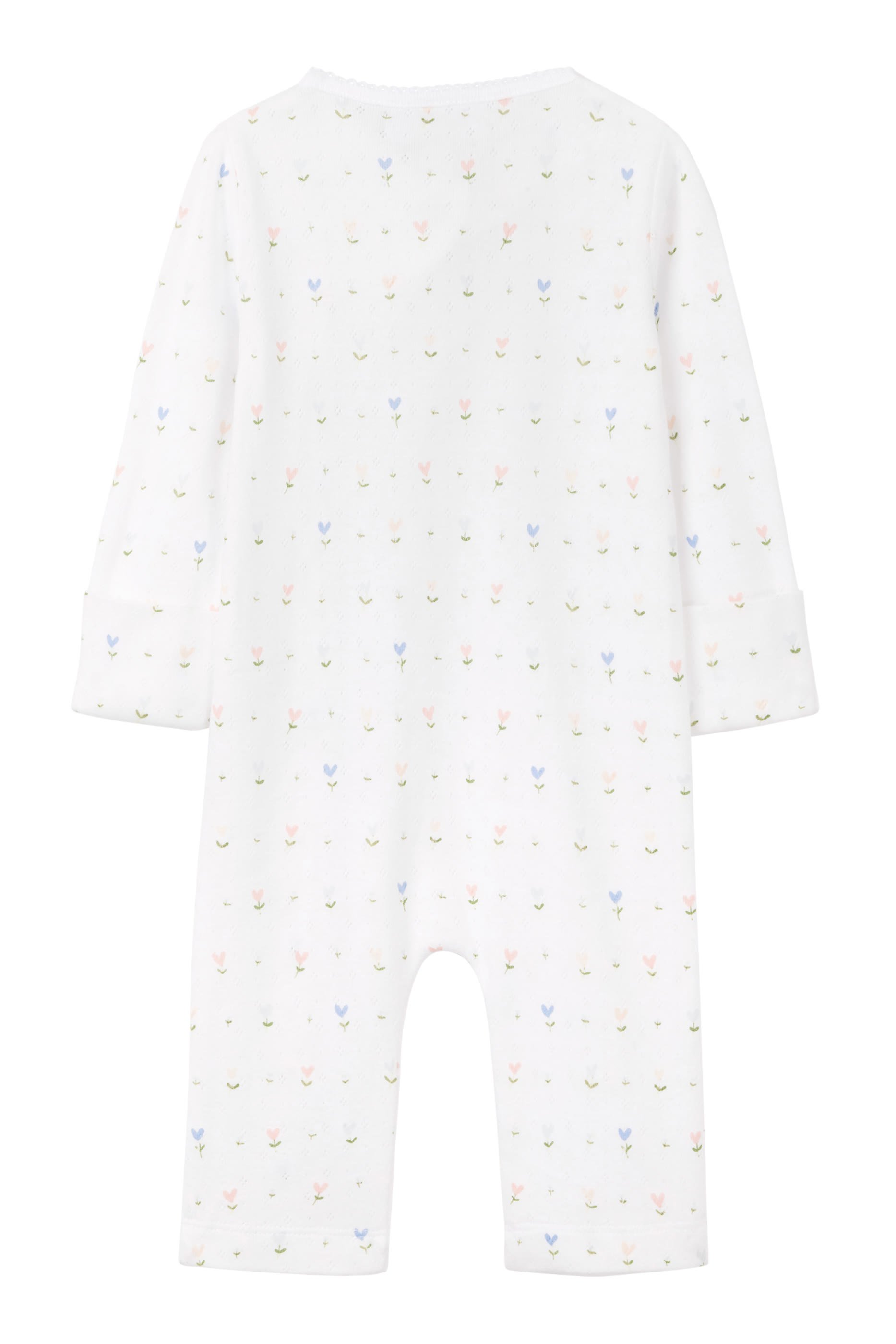 Kids Organic Cotton Pointelle Love Bud Wrap Sleepsuit