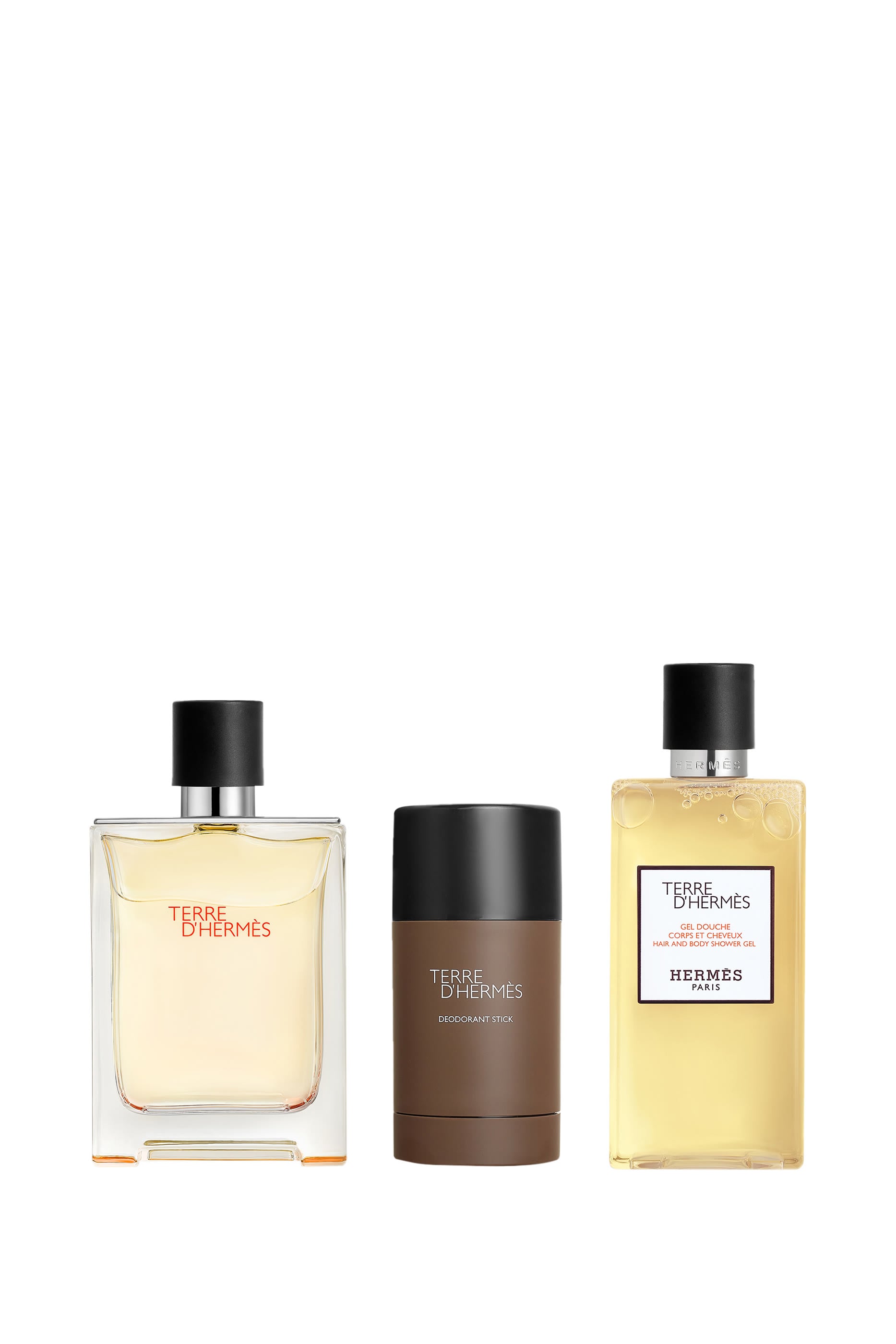 Hermes Set - Terre D'Hermes Eau de Toilette, 100ml + Deo Stick, 75ml + Shower Gel, Sample