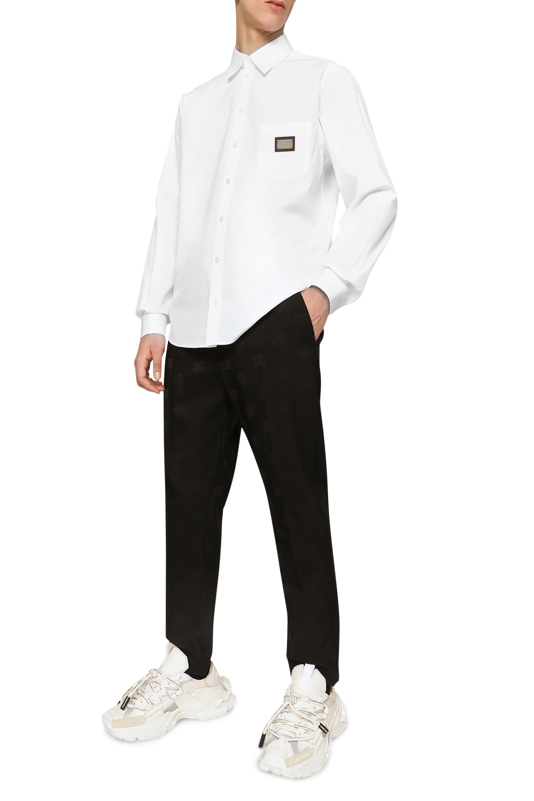 Logo Tag Cotton Shirt