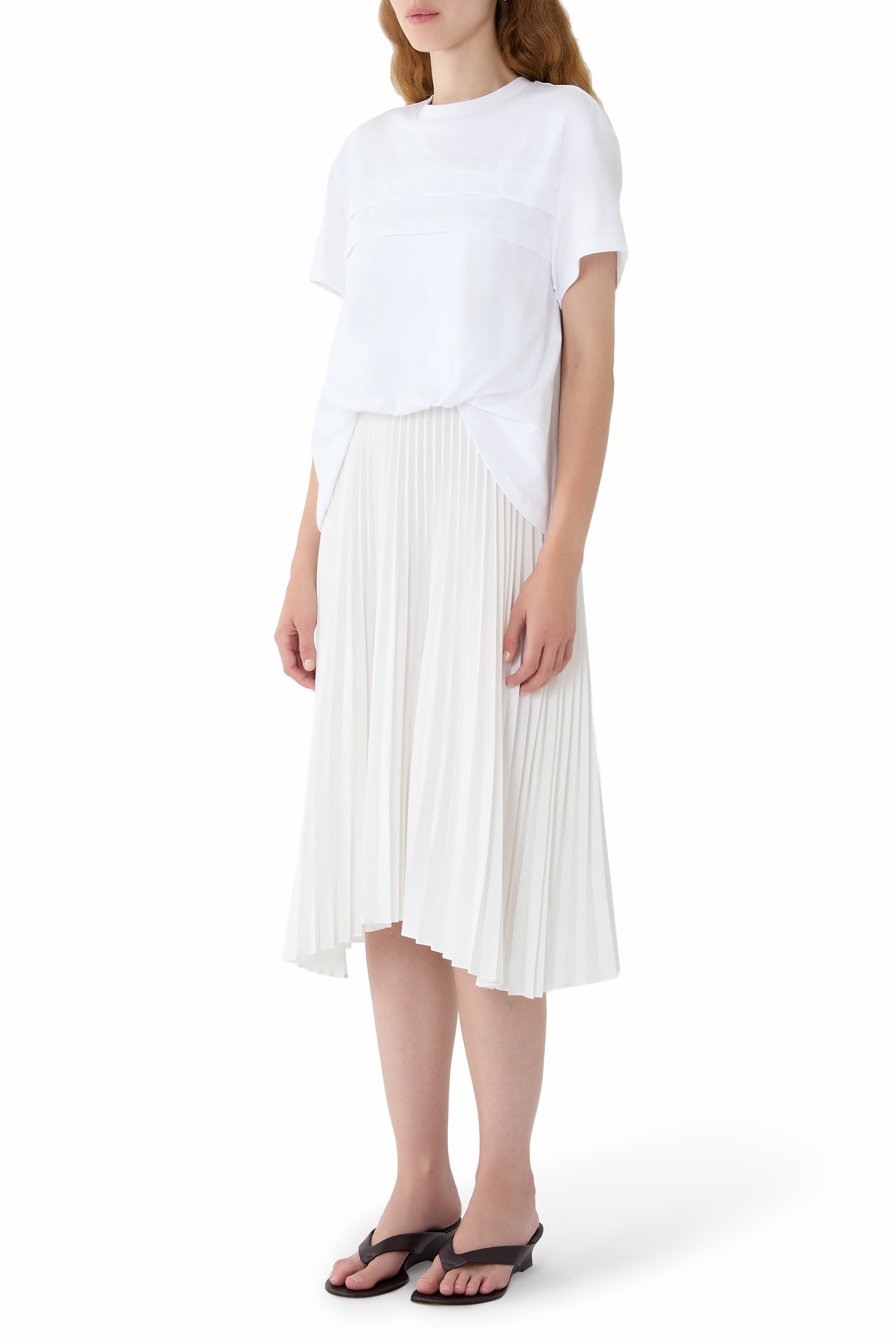 Pleated Tucked T-Shirt Combo Dress