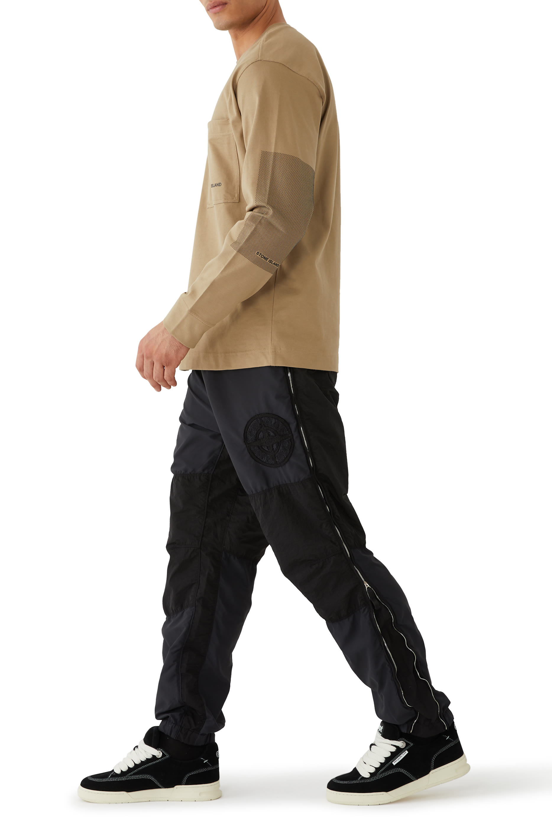 Brushed Nylon Loose Fit Jogging Pants