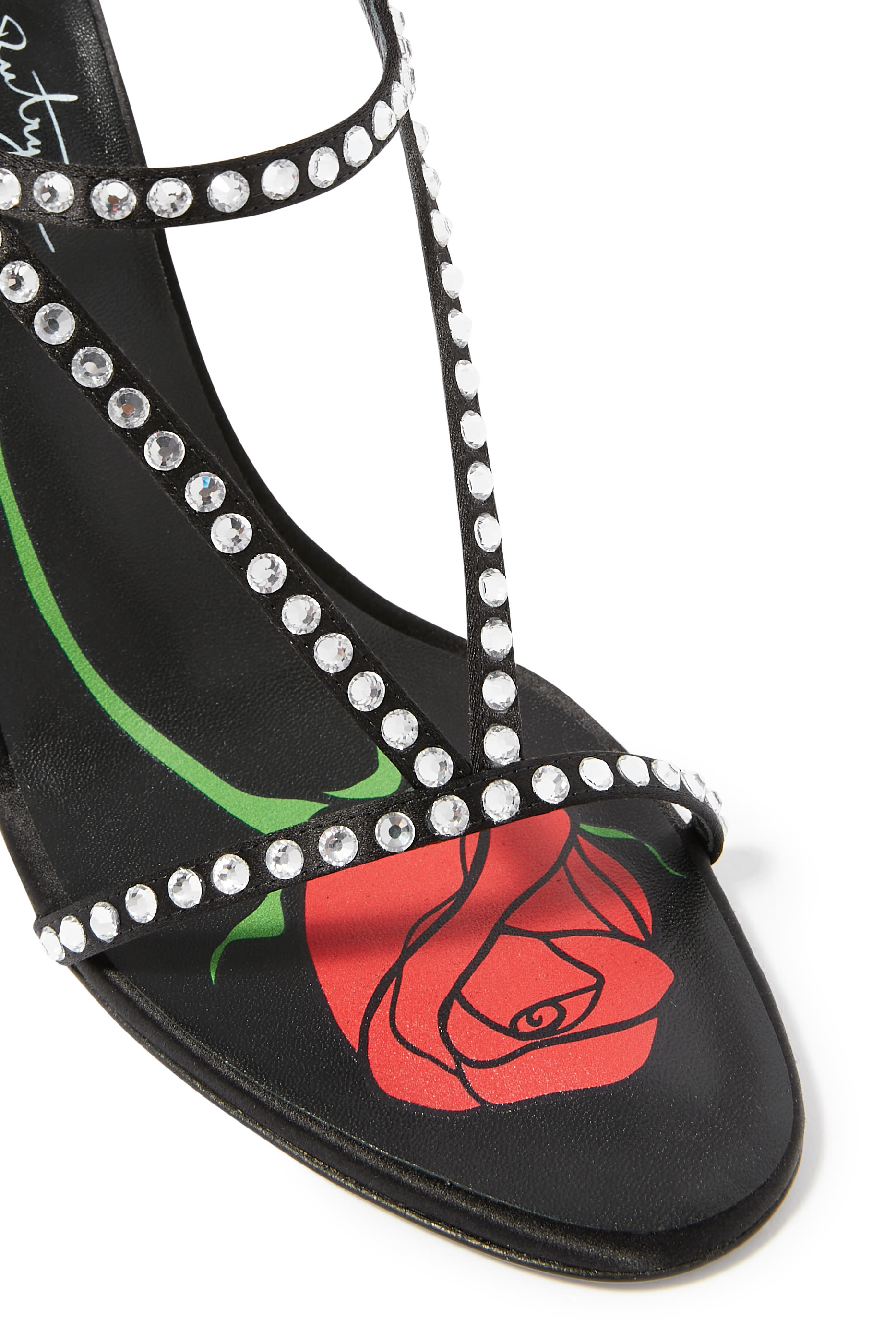 Crystal Embellished Satin Sandals