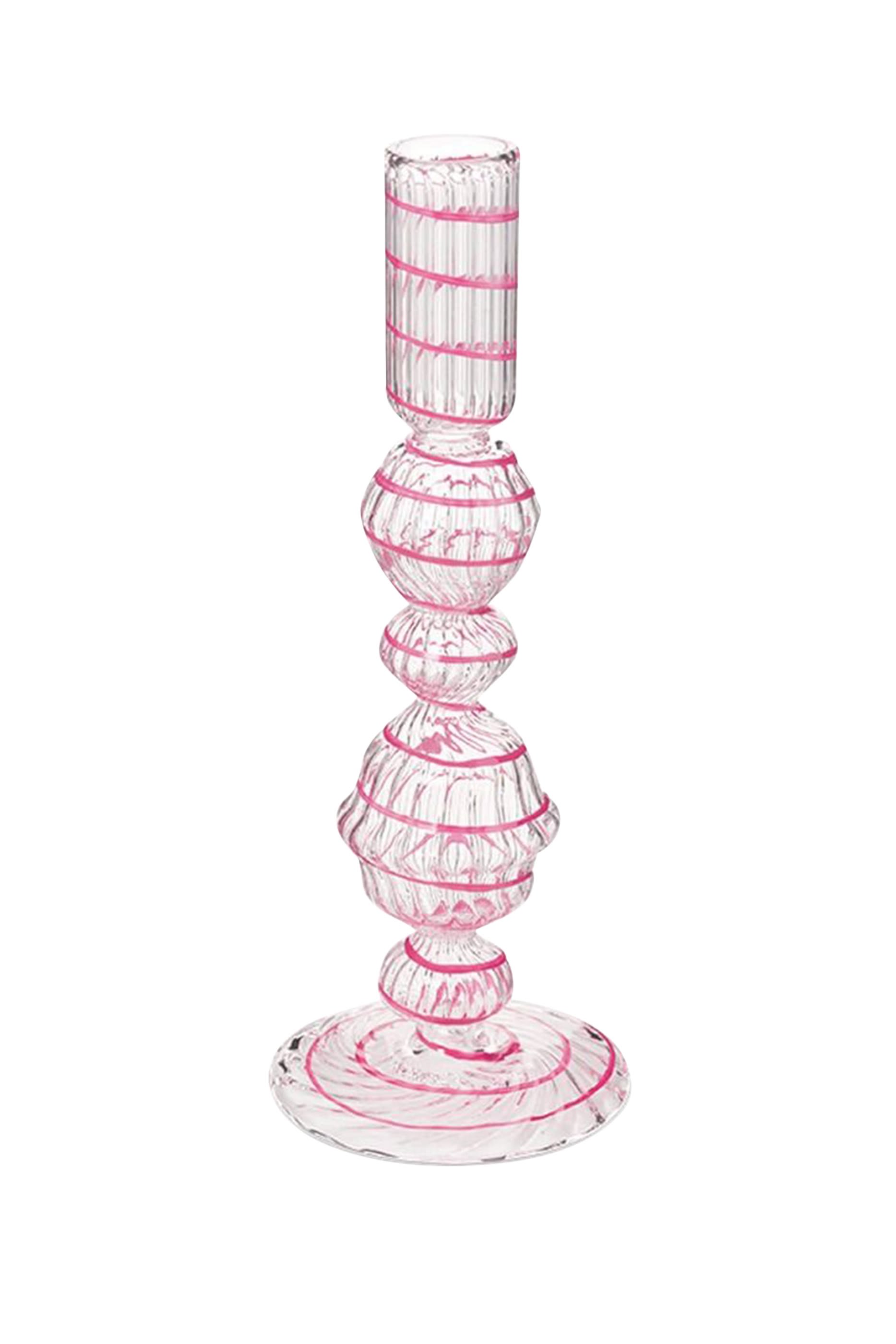 Glass Swirl Candle Holder – Medium