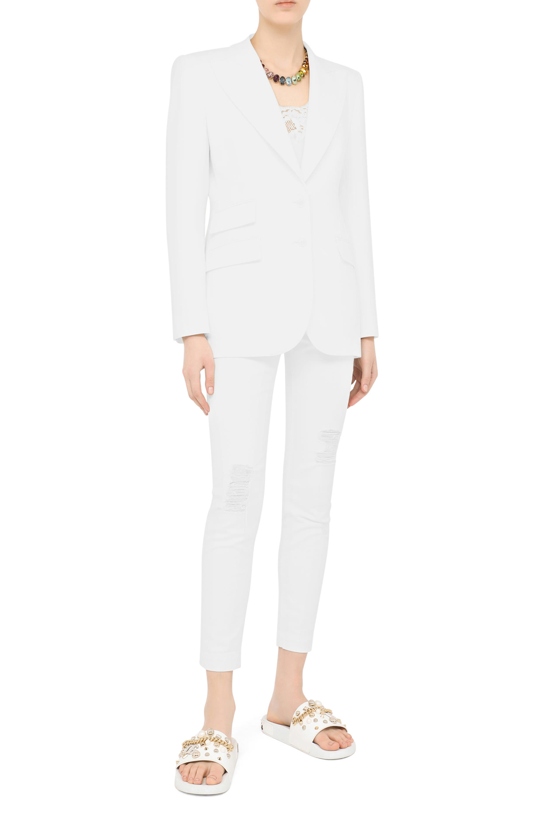 Single-Breasted Woolen Turlington Blazer