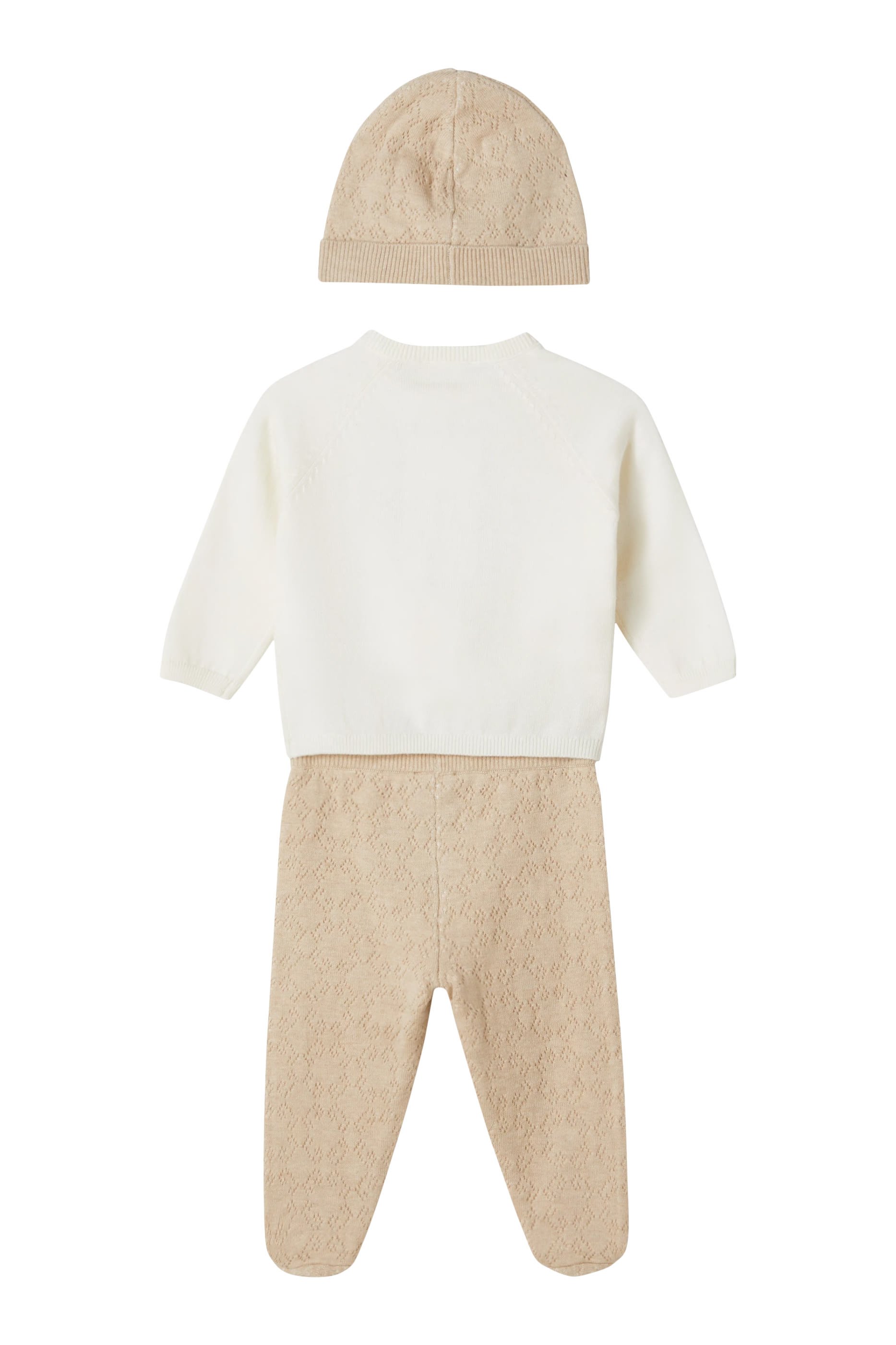 Kids  Cotton Cardigan, Trousers & Hat Set