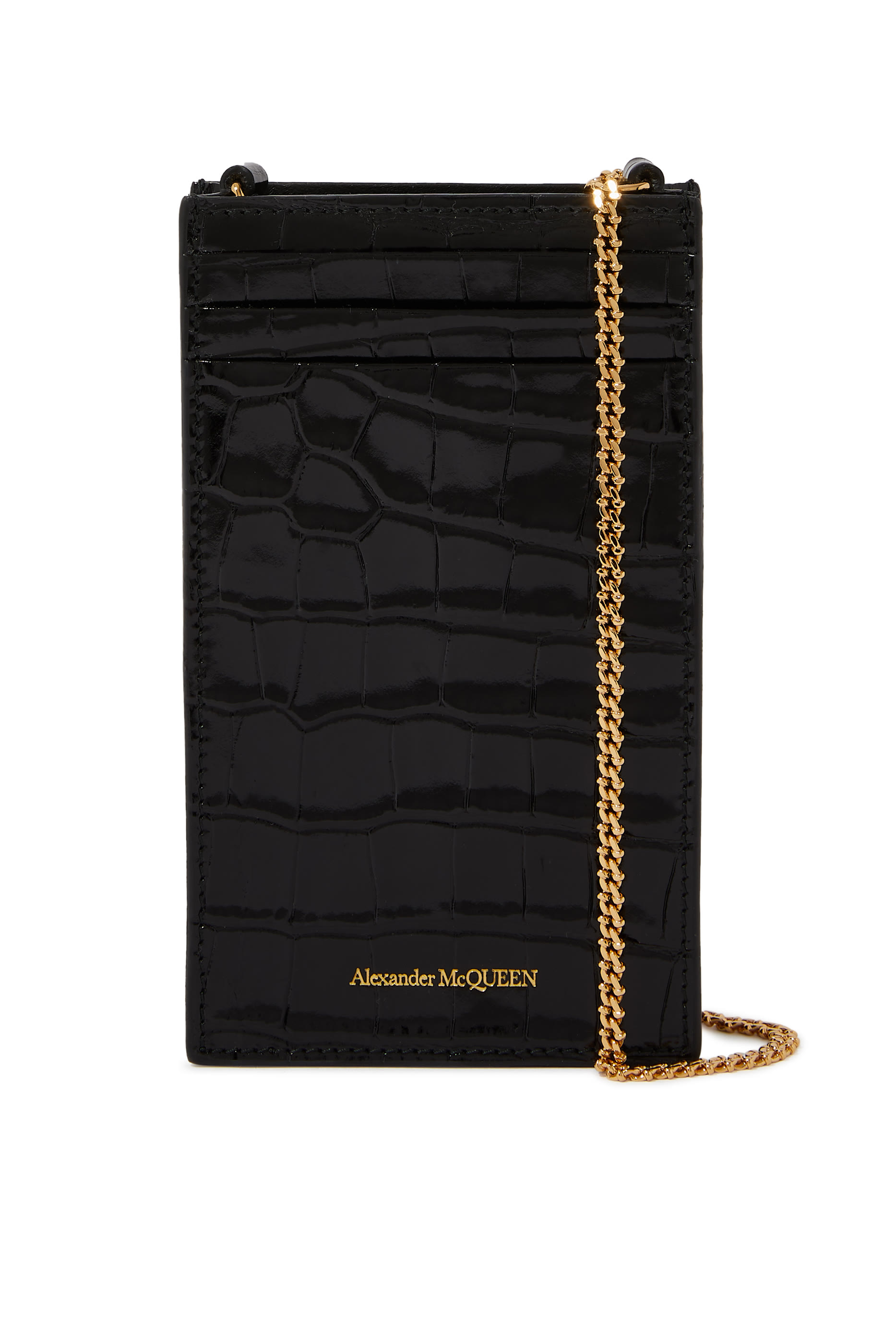 Croc Embossed Leather Skull Phone Case