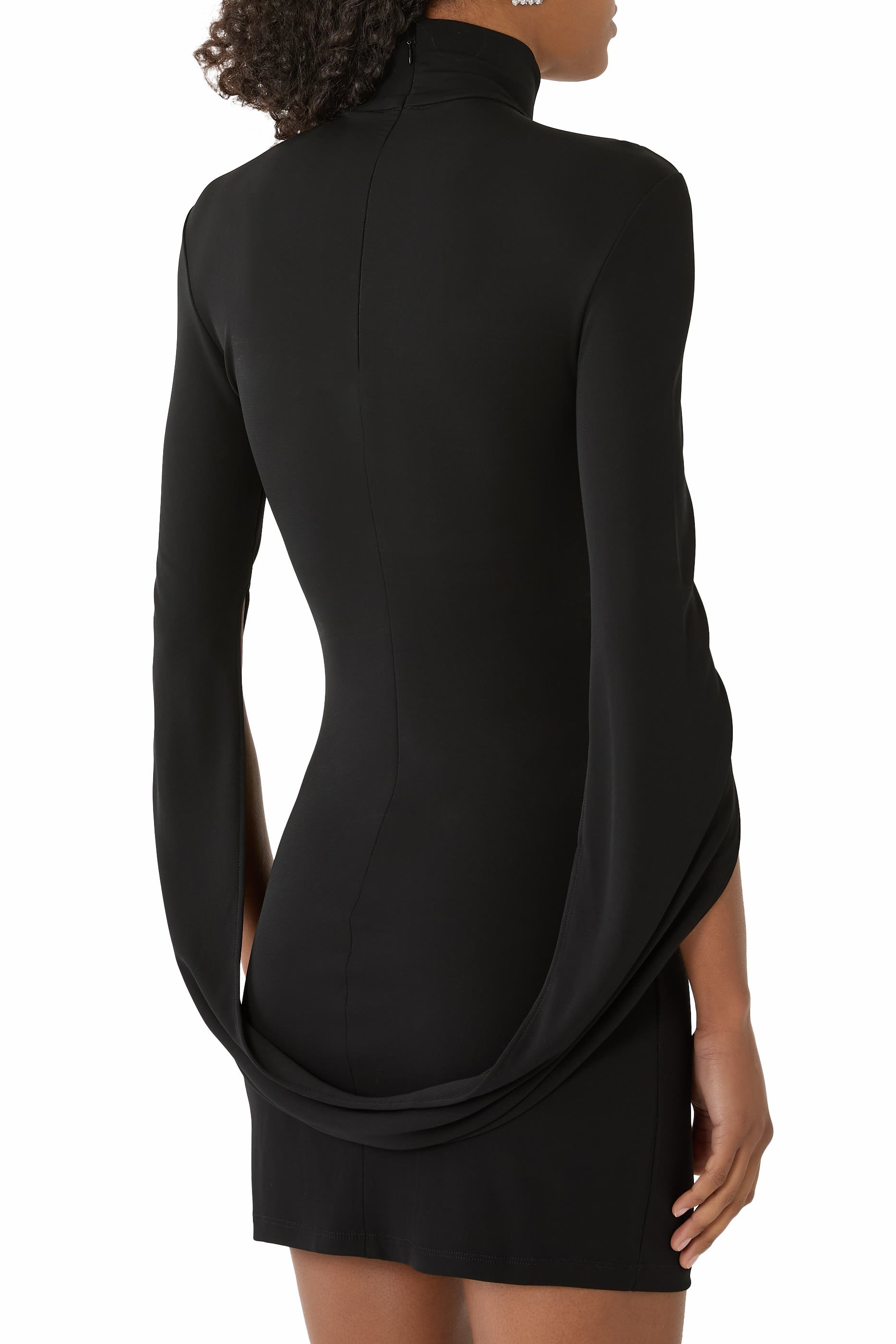  Draped Asymmetric Mini Dress