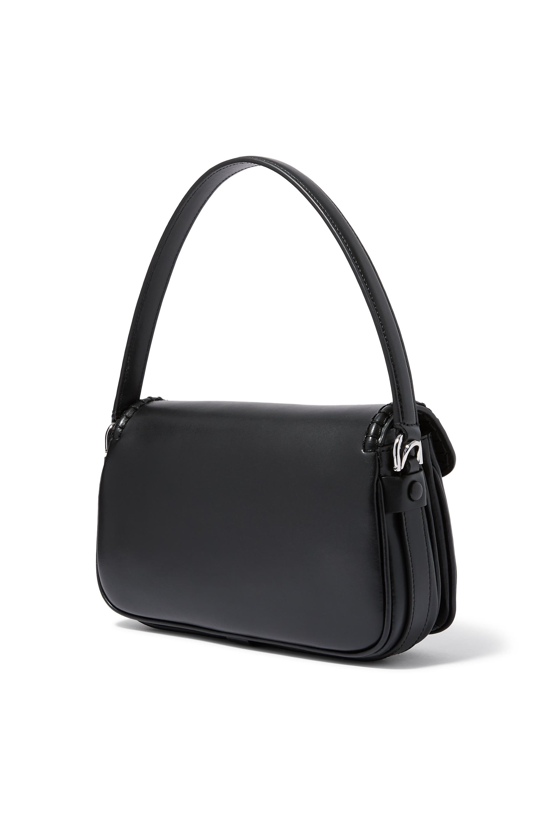 Braided Stitched Front Crossbody Bag