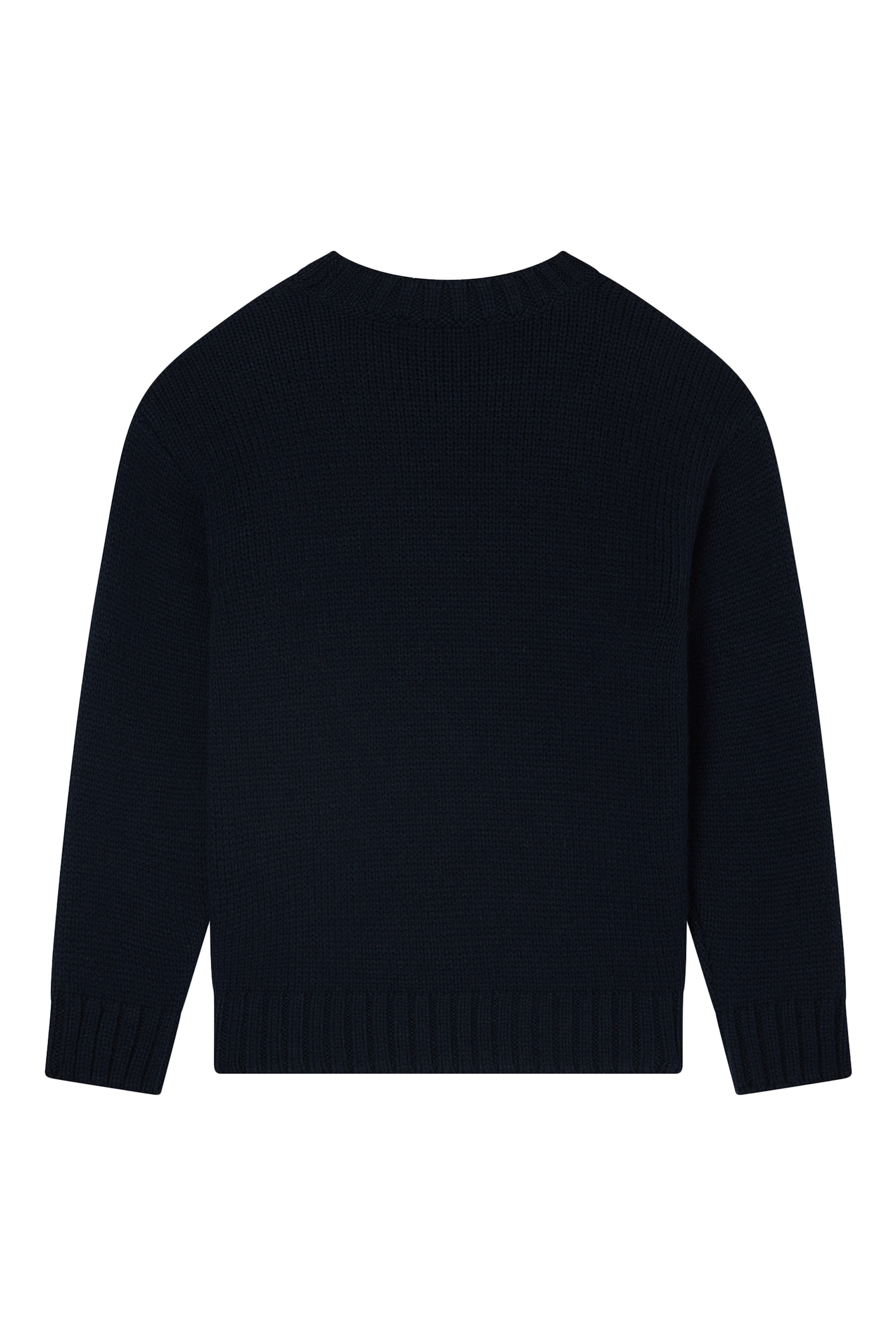Kids Virgin Wool-Blend Jumper with Jacquard Logo