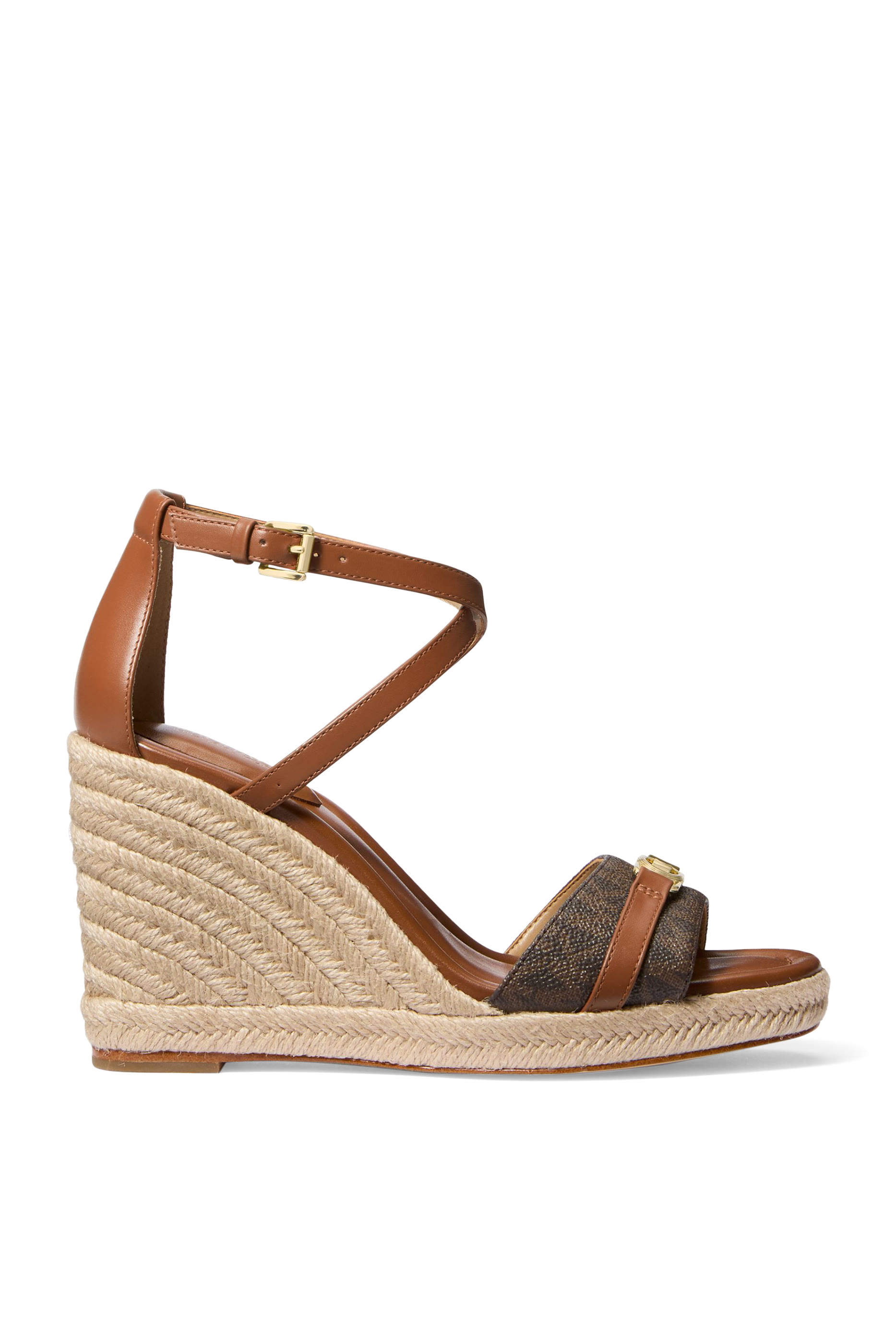 Mandy 100 Signature Logo and Leather Wedge Sandals