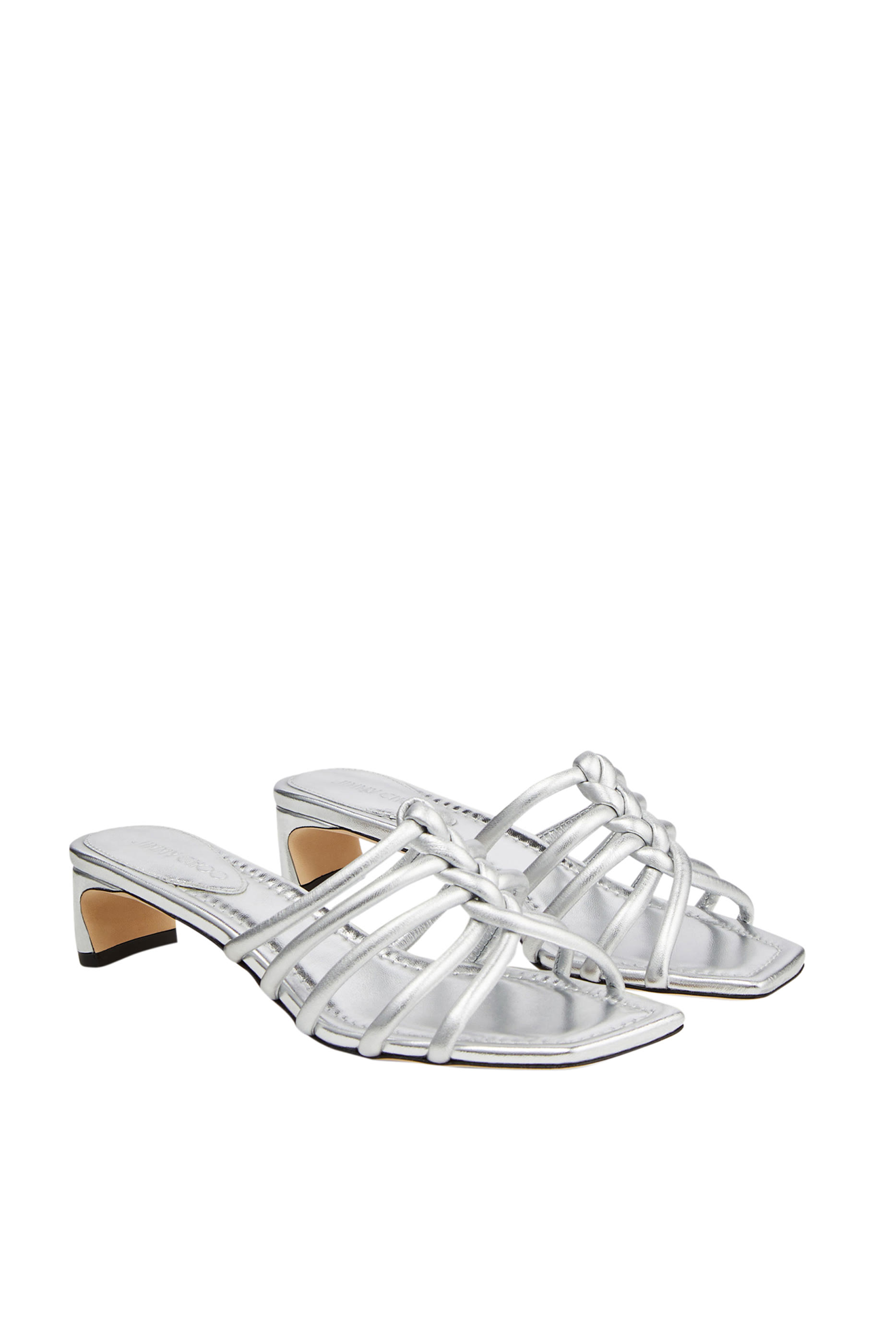 Carmel 35 Braided Metallic Leather Mules