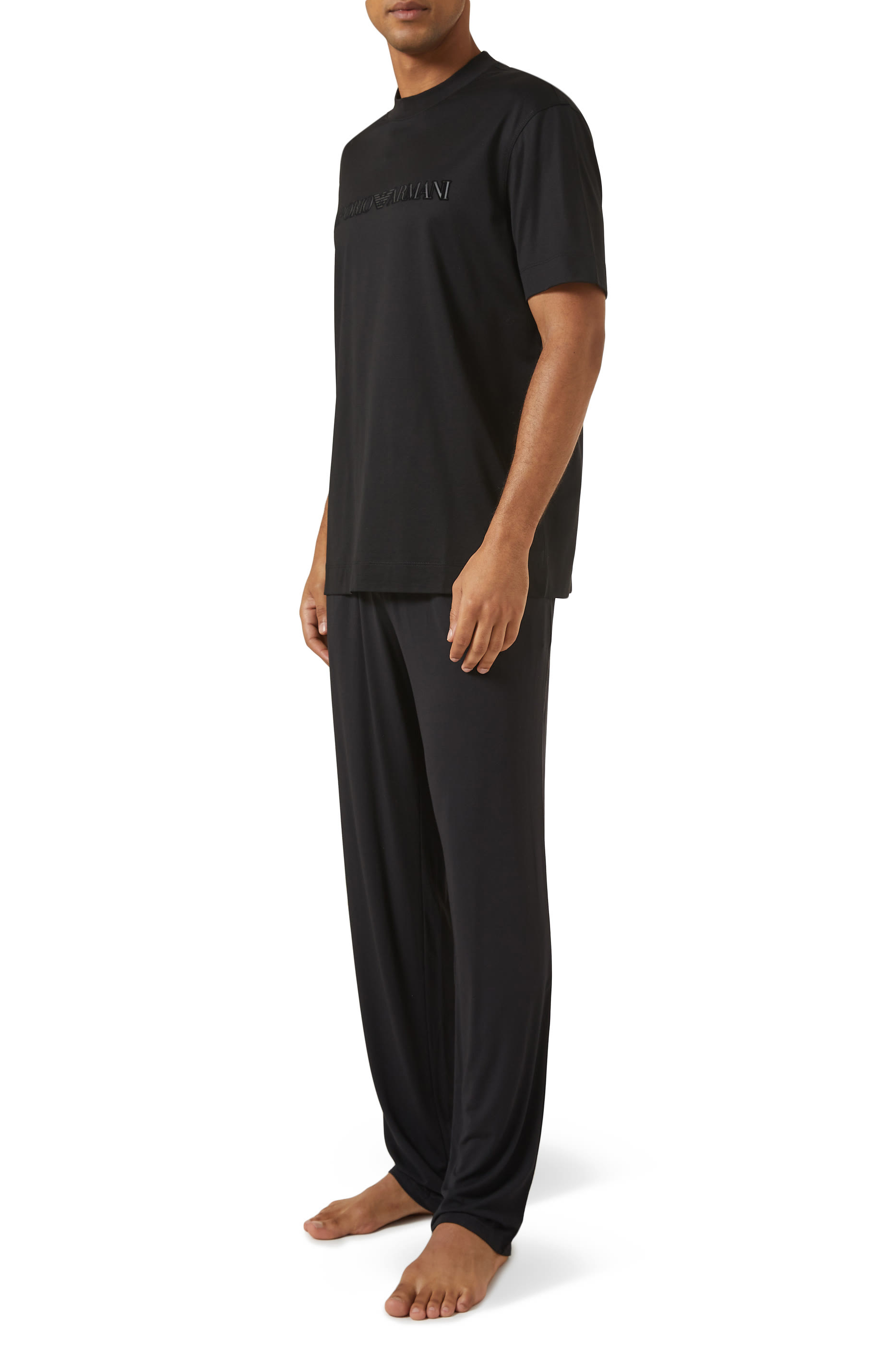 Elasticated-Waist Cosy Modal Loungewear Trousers with Logo