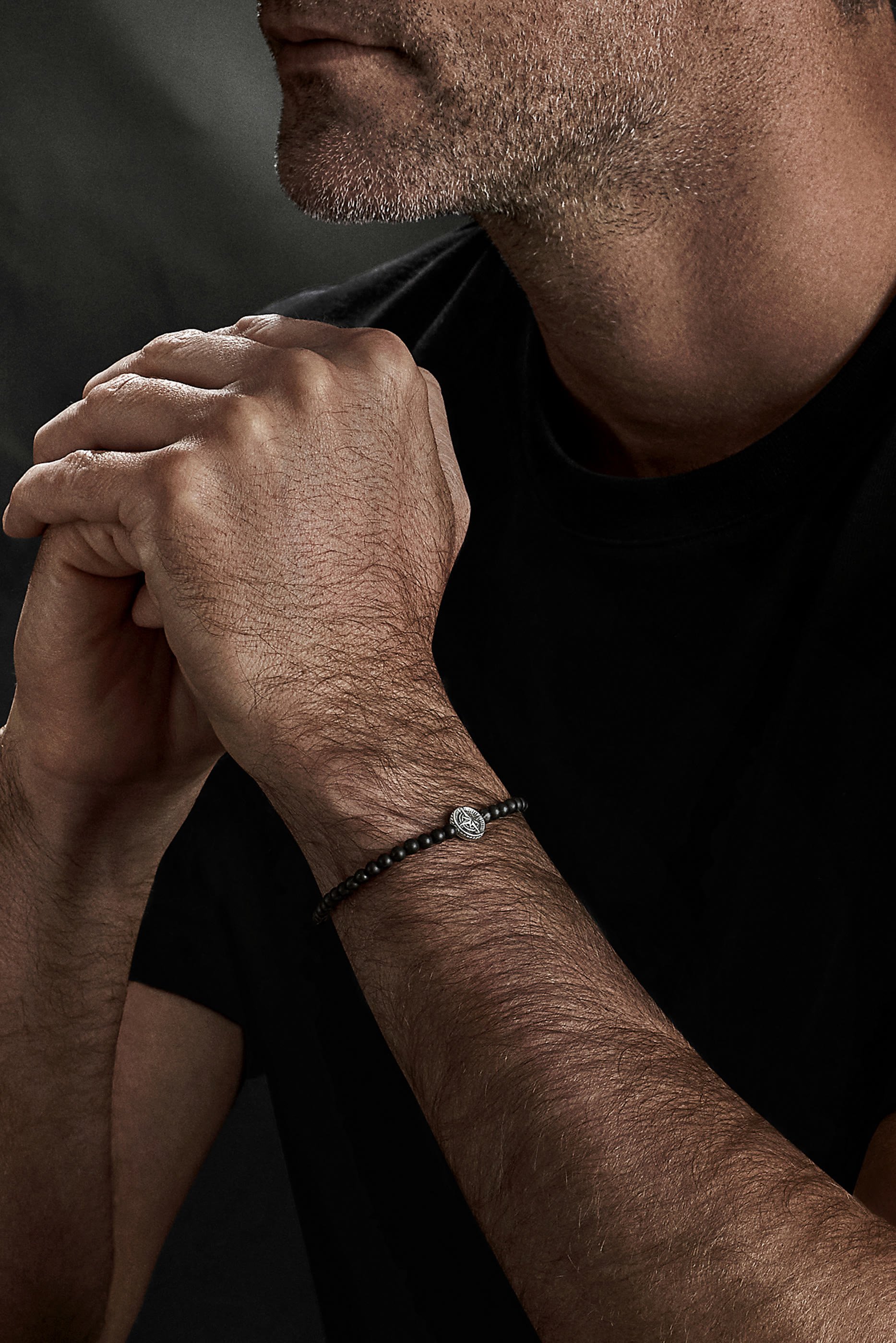 Spiritual Black Onyx Beads Compass Bracelet