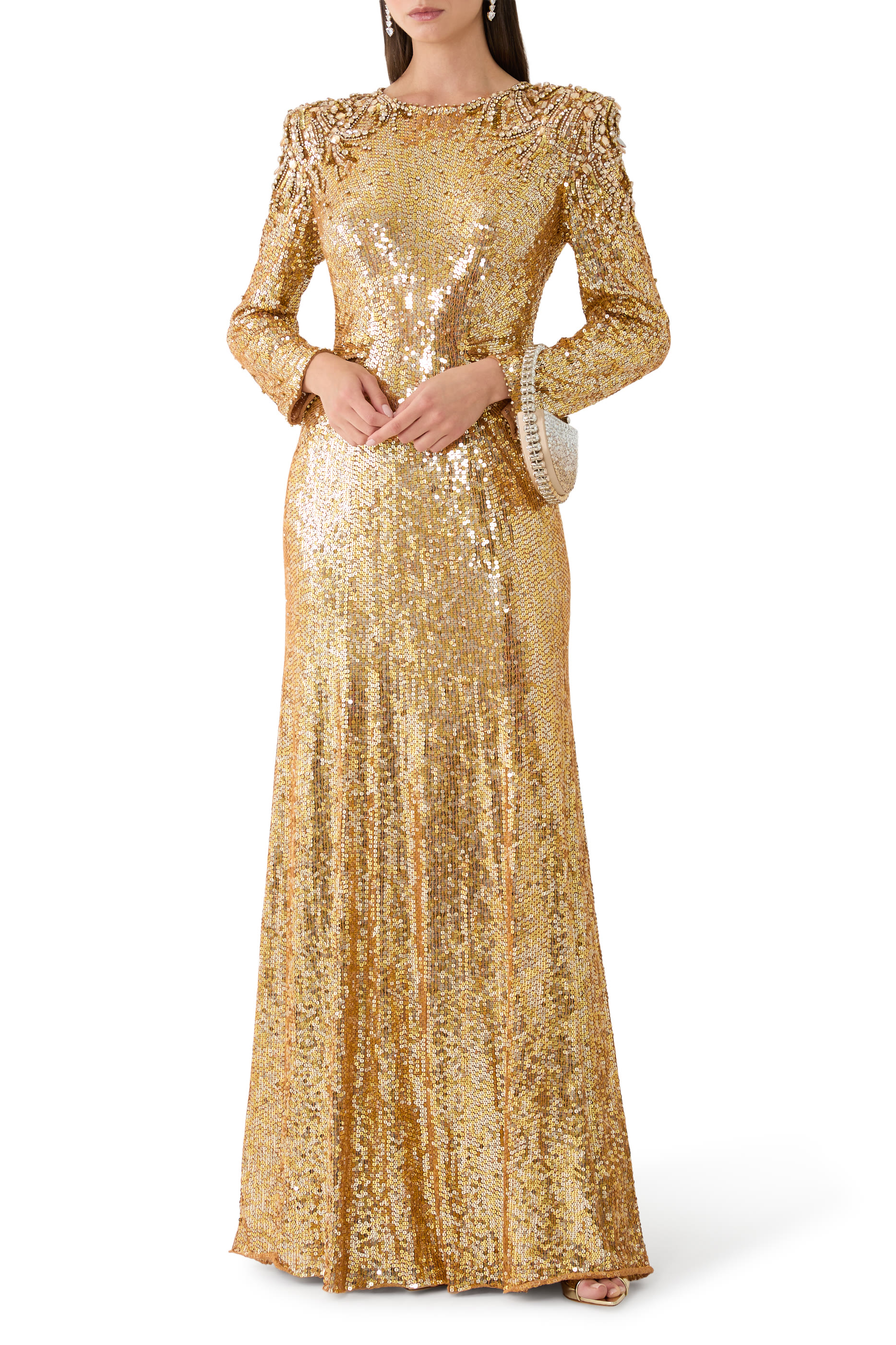 Dulcet Long Sleeve Sequin Gown 