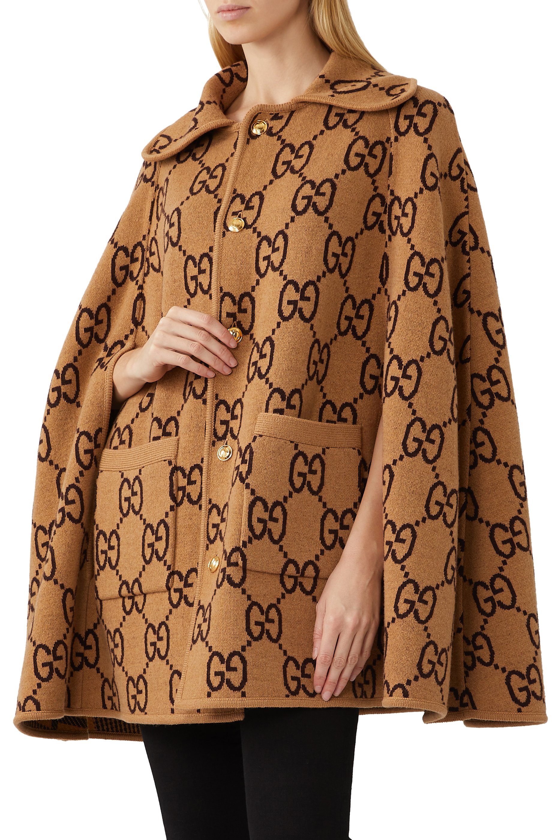 Reversible Knit Wool Cape