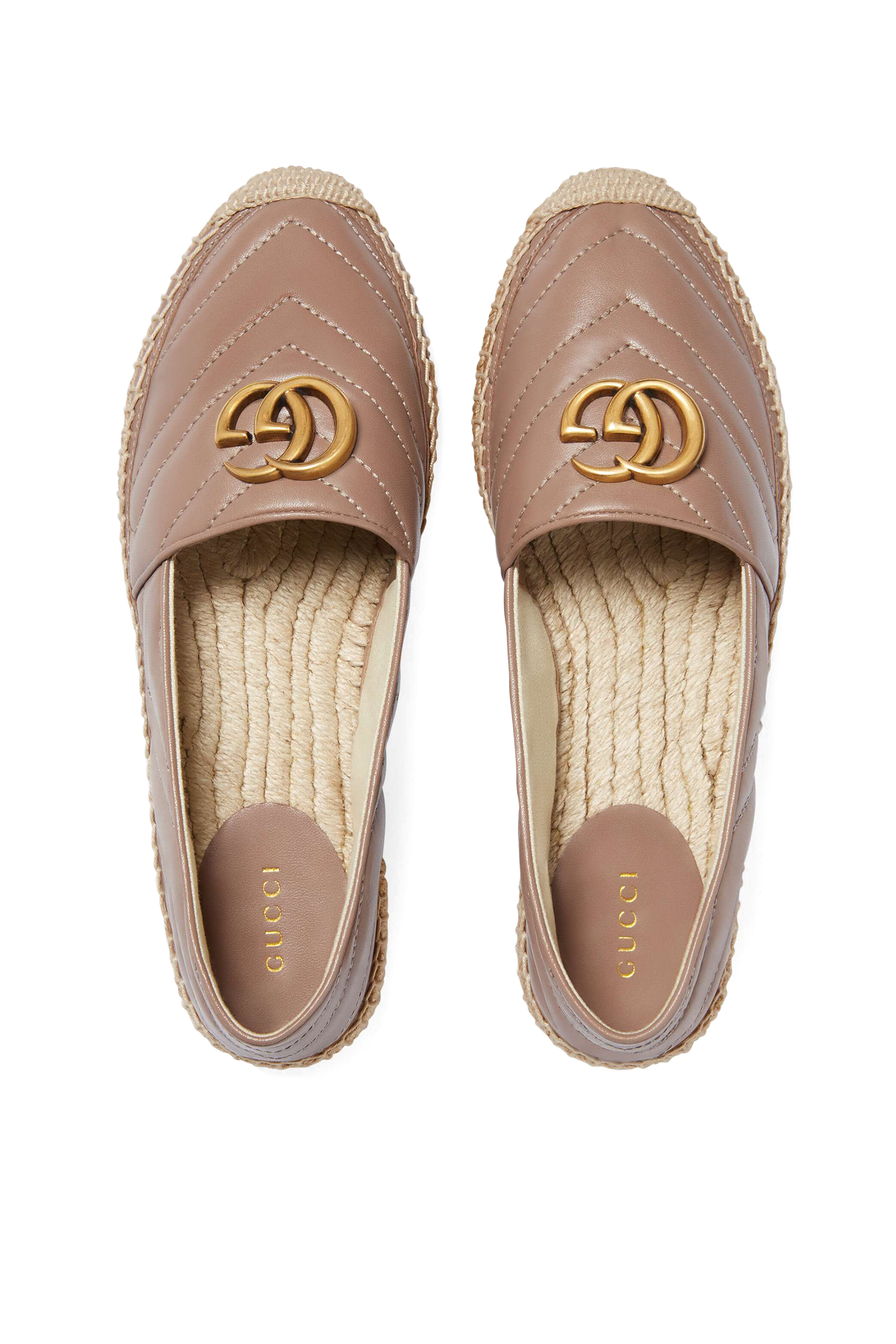 Leather Espadrilles with Double G