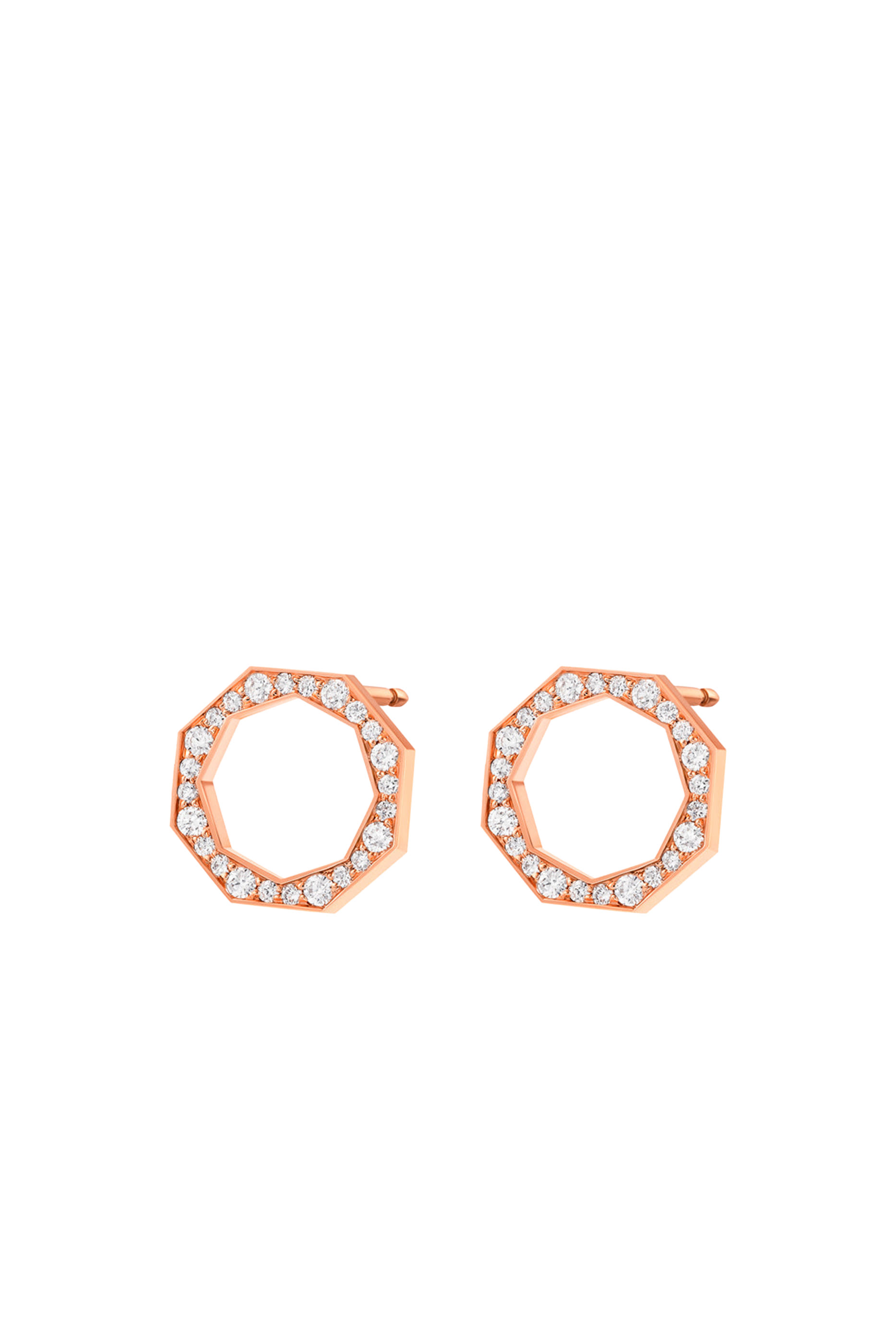 Birwaz Turath Earrings, 18K Rose Gold & Brilliant Diamonds