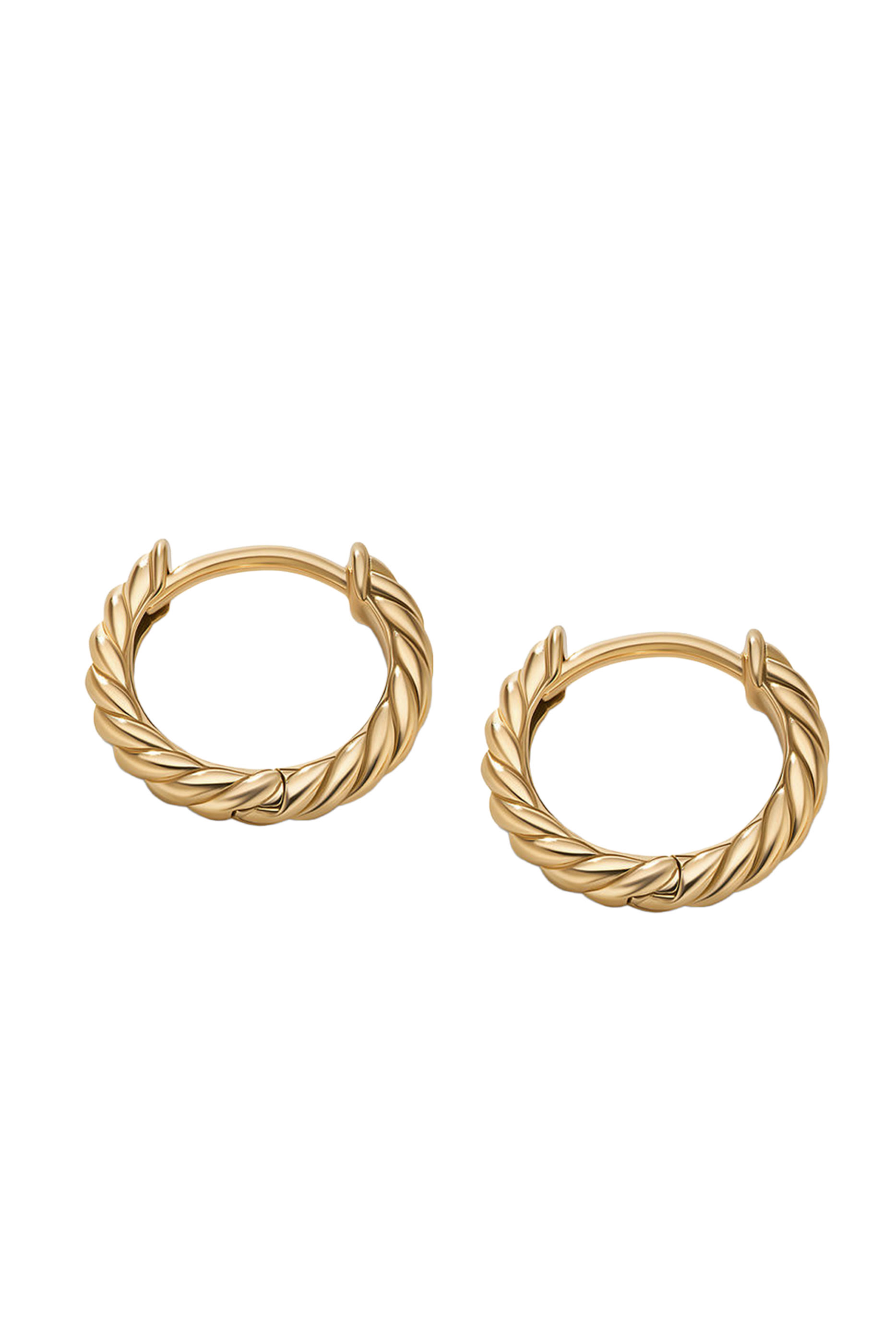 Sculpted Cable Micro Huggie Hoop Earrings, 18k Yellow Gold
