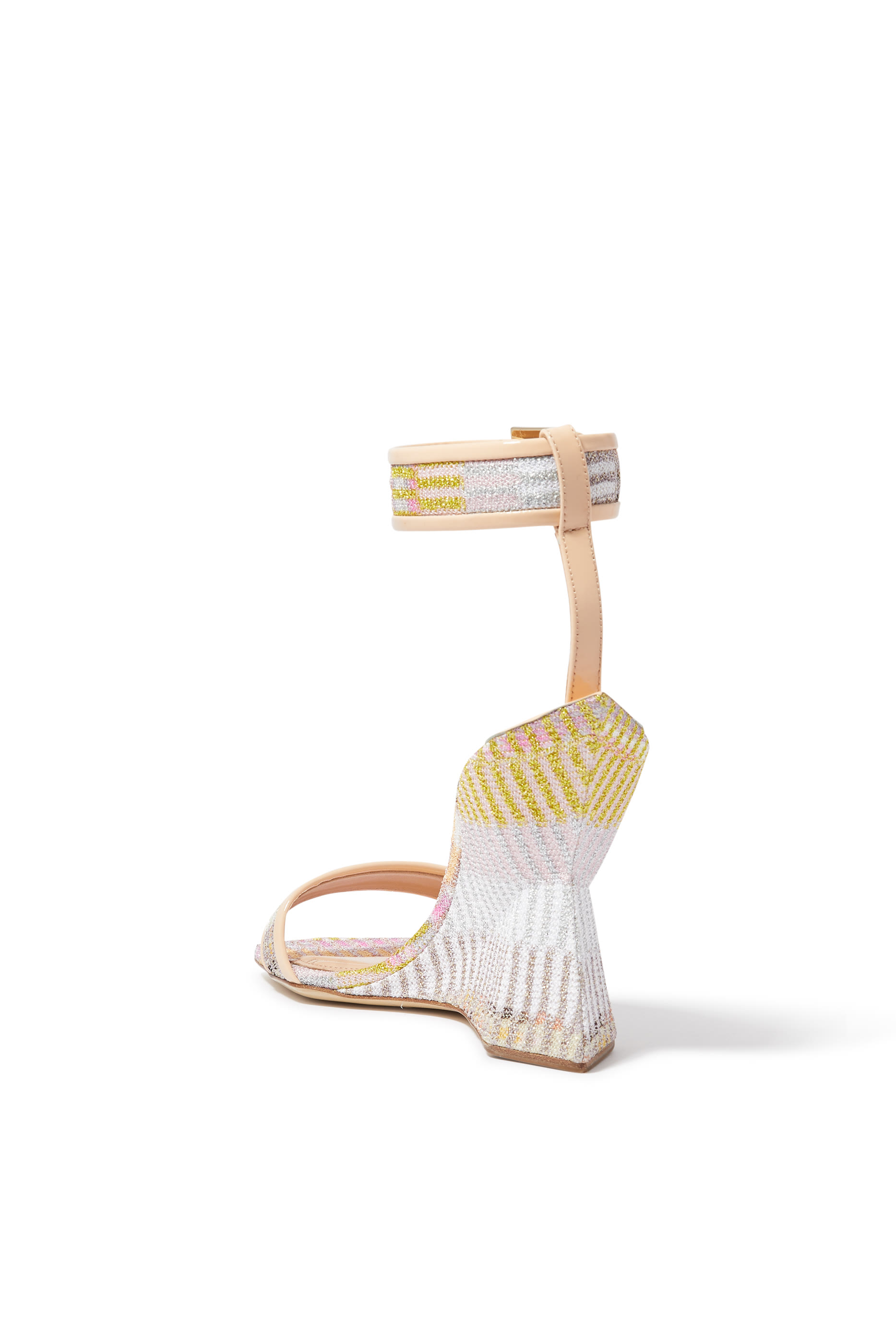 Nina Geometric Raschel Lame Wedge