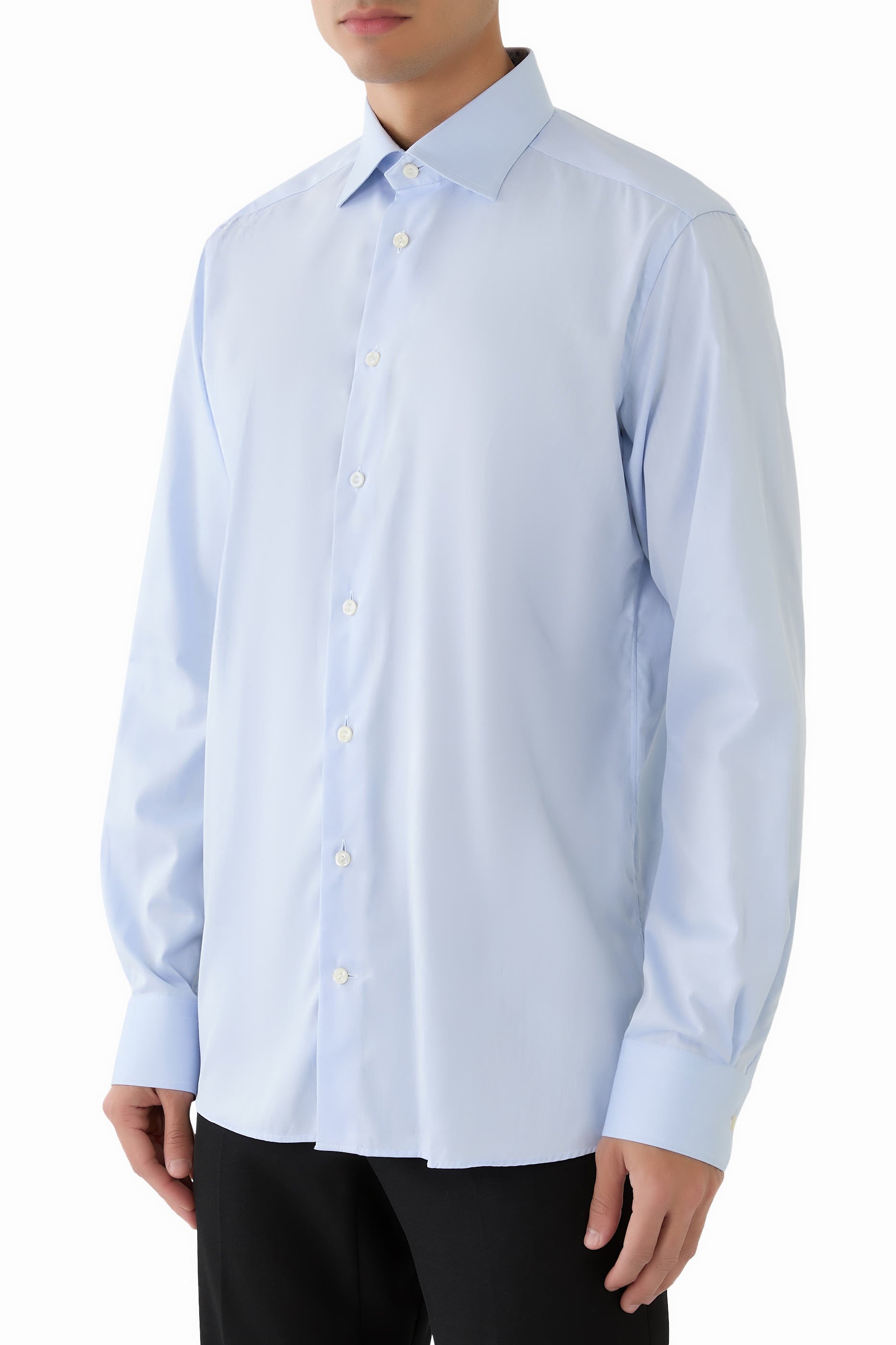 Medallion Contrast Signature Twill Shirt