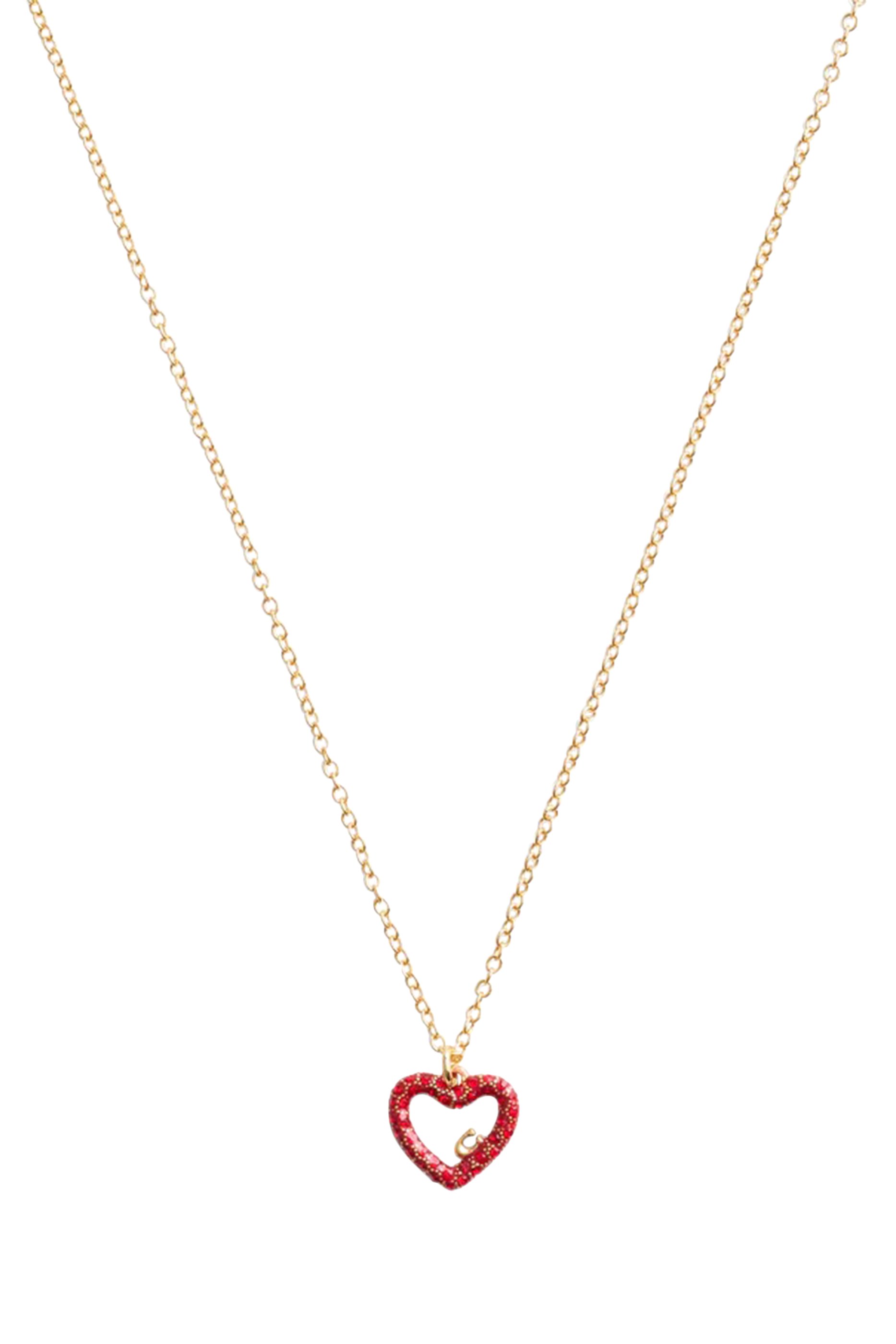 Pav&eacute; Heart Pendant Chain Necklace and Earrings Jewelry Set