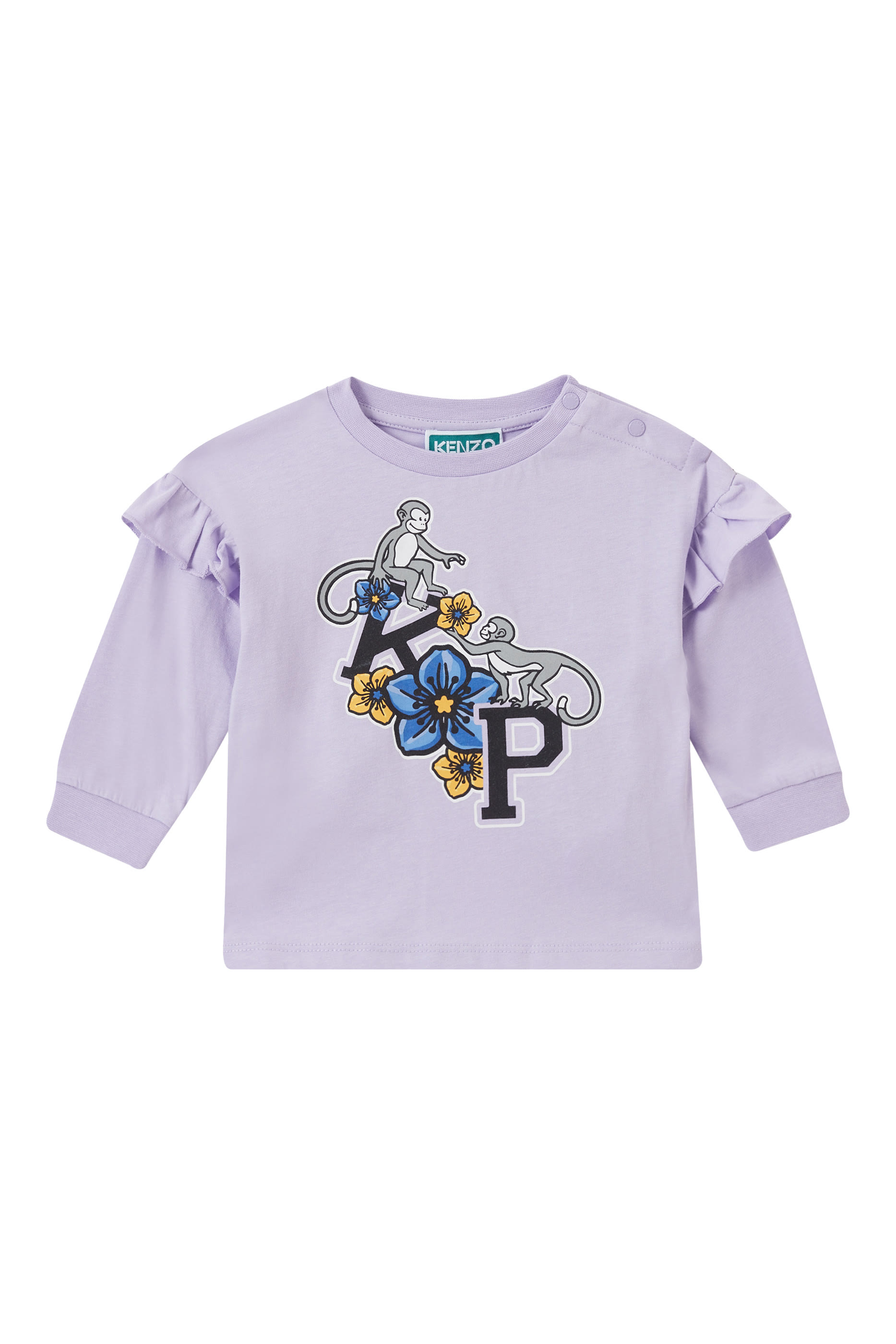 Kids Monkey Flower Long Sleeves Top