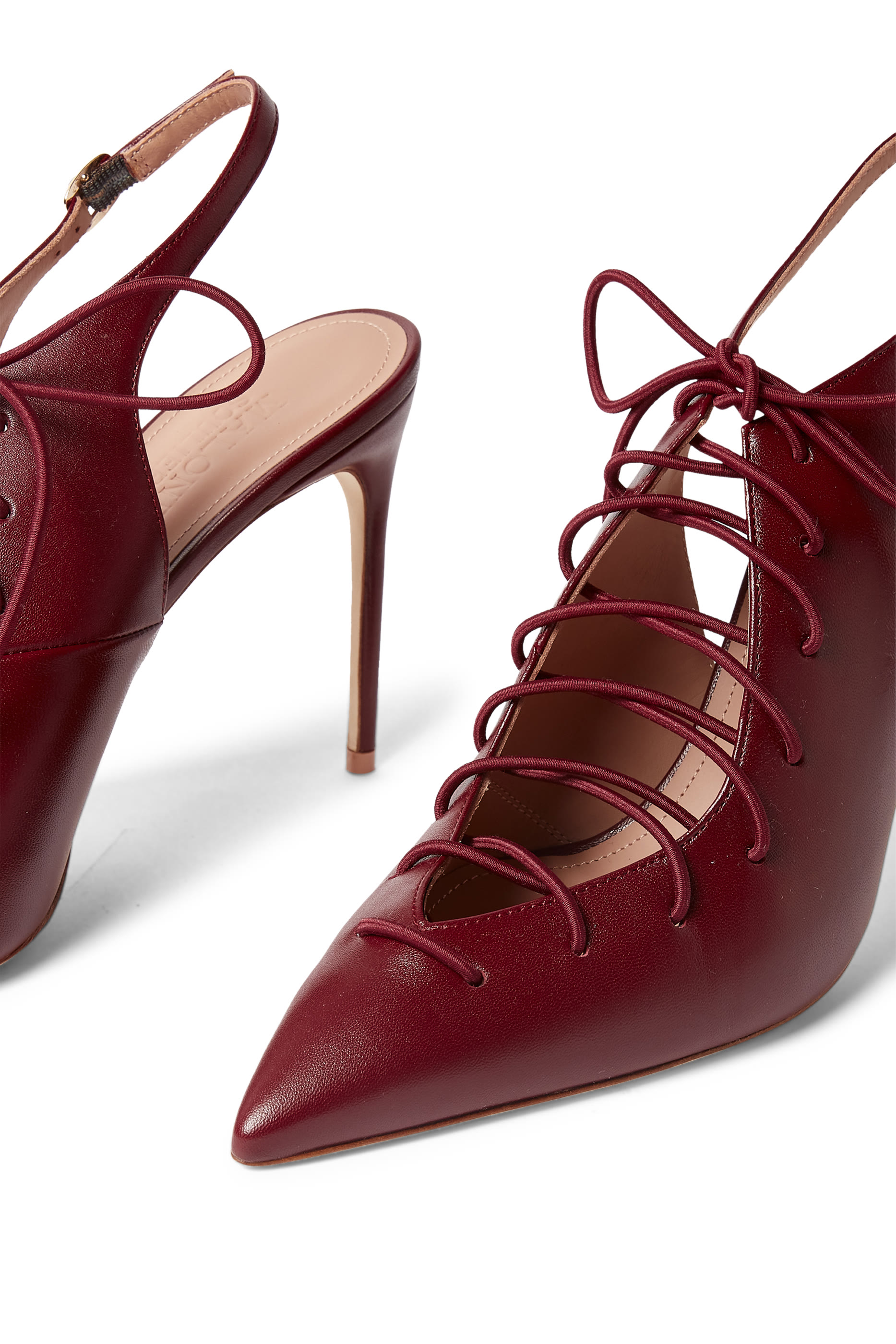 Alessandra 90 Lace-up Leather Pumps 