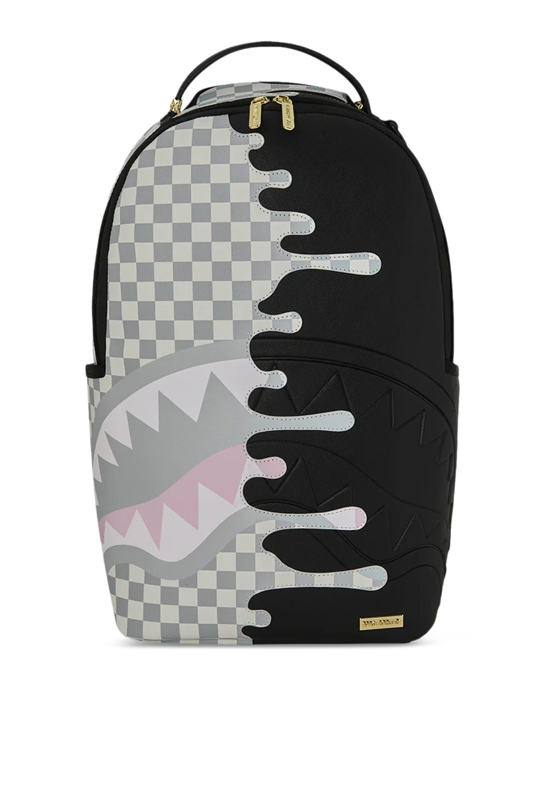 Kids Cream Check Side Drip Backpack 