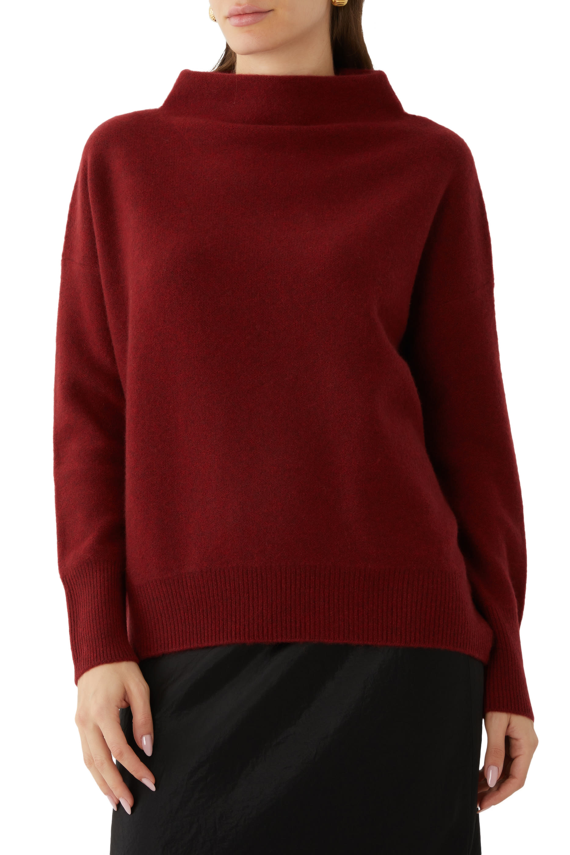 Plush Cashmere Funnel Neck Sweater