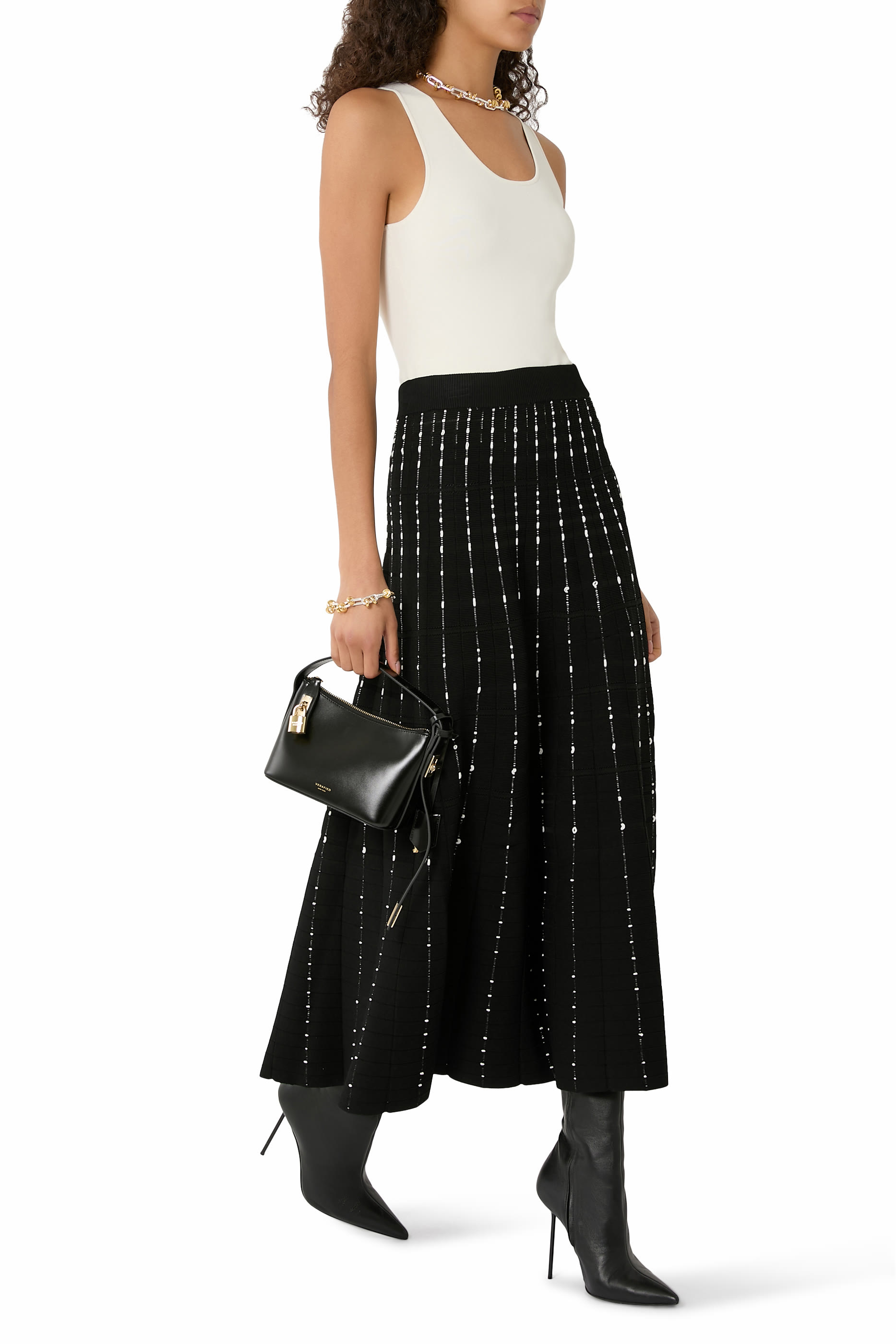 Fragmented Stripes Skirt