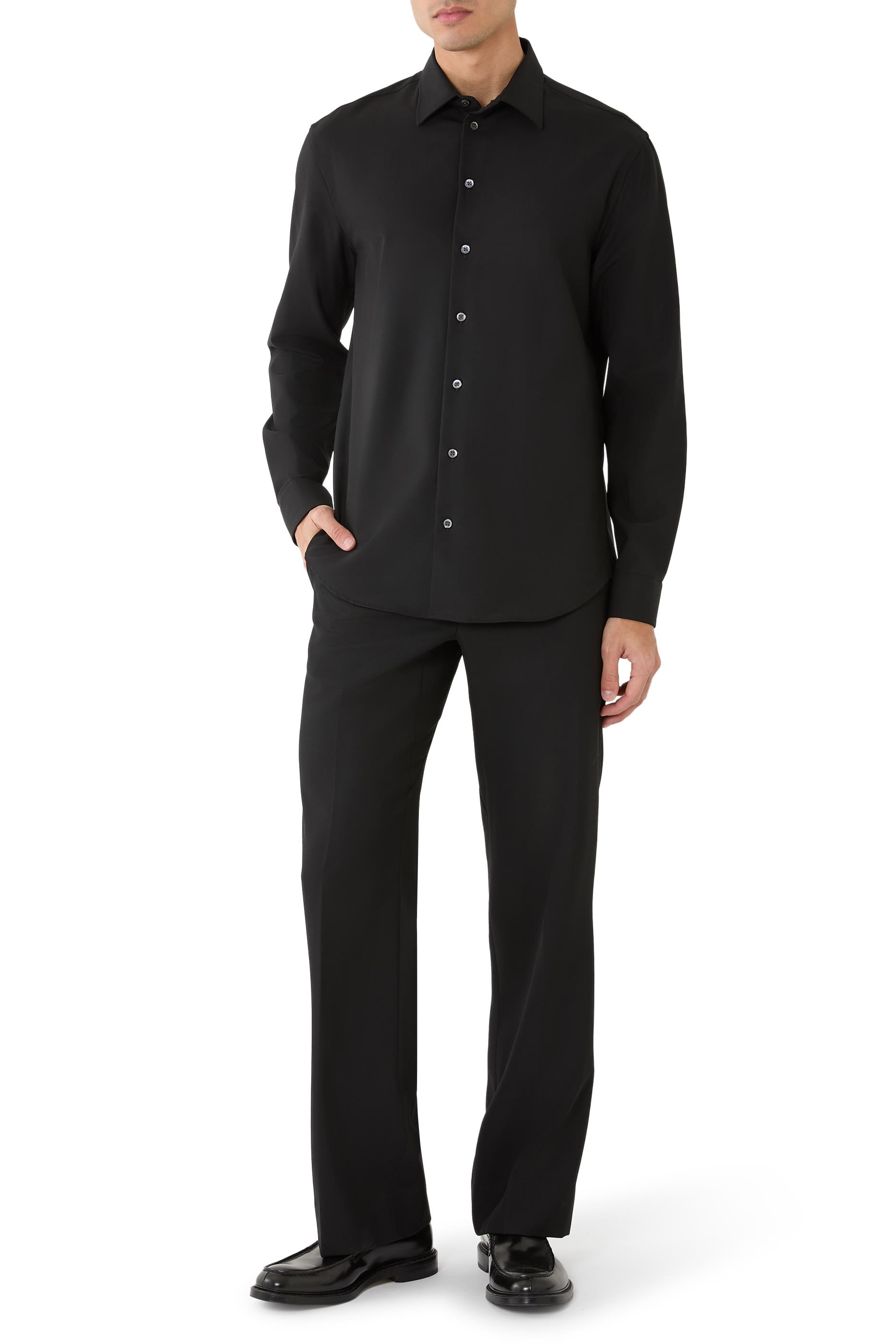 Soft-Finish Virgin-Wool Canvas Shirt