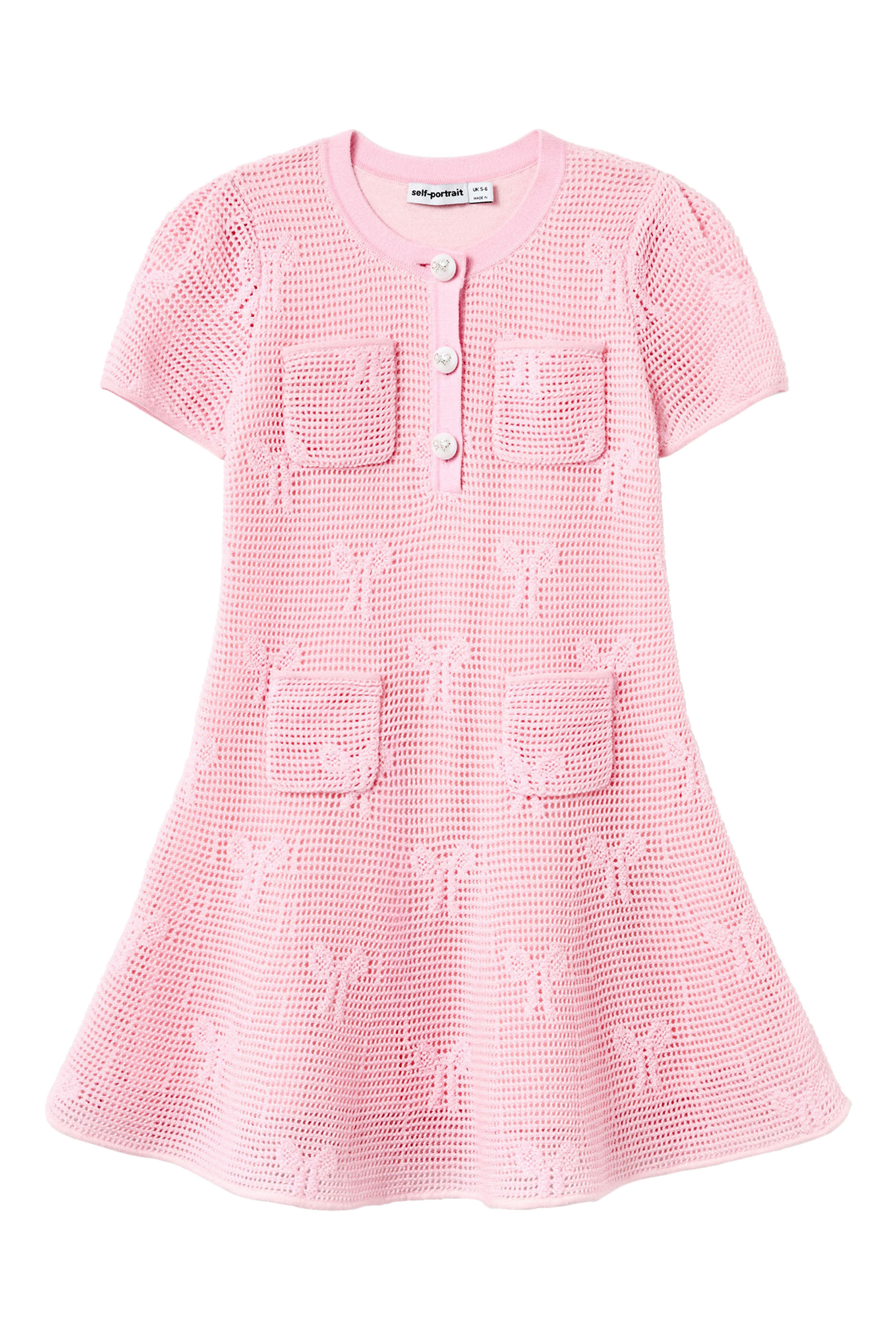 Kids Bow Crochet Knit Dress