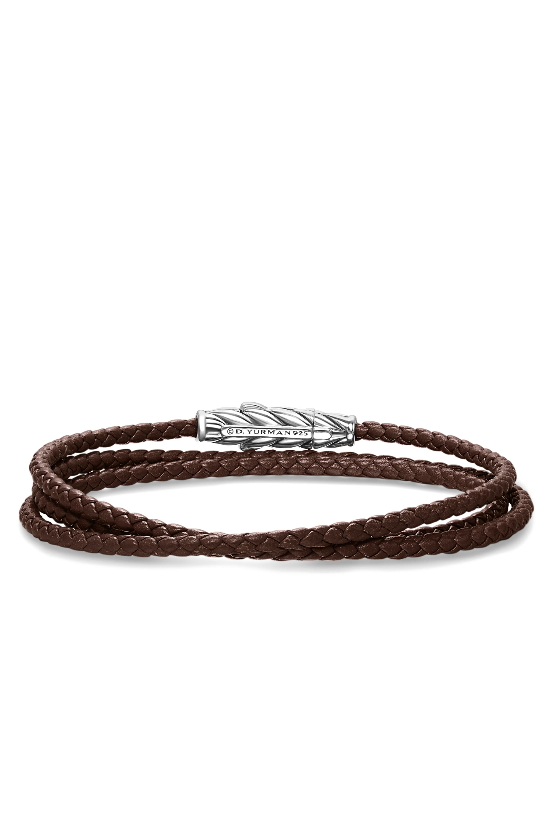 Chevron Triple Wrap Bracelet, Leather & Sterling Silver