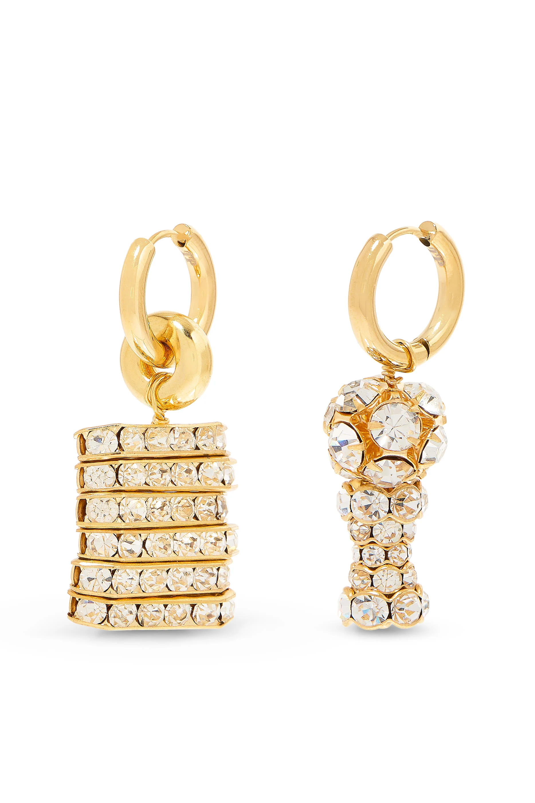 Line and Cube Hoop Earrings