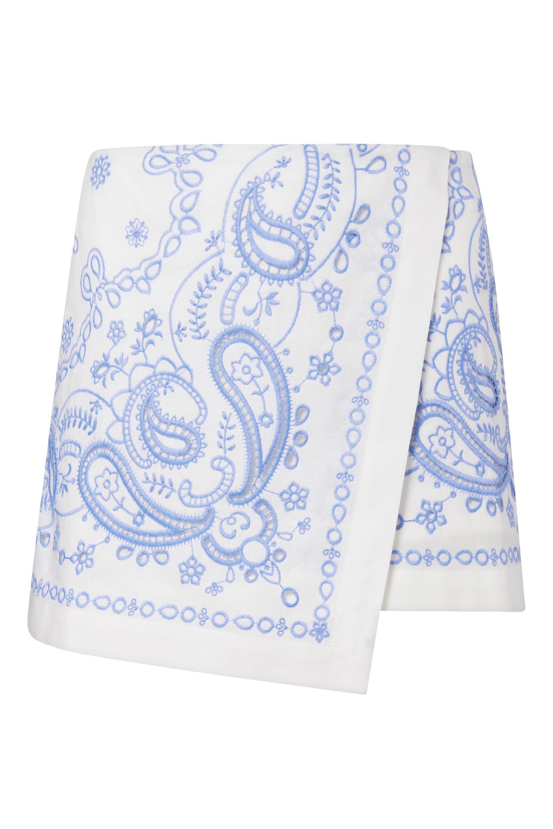 Embroidered Linen Skorts