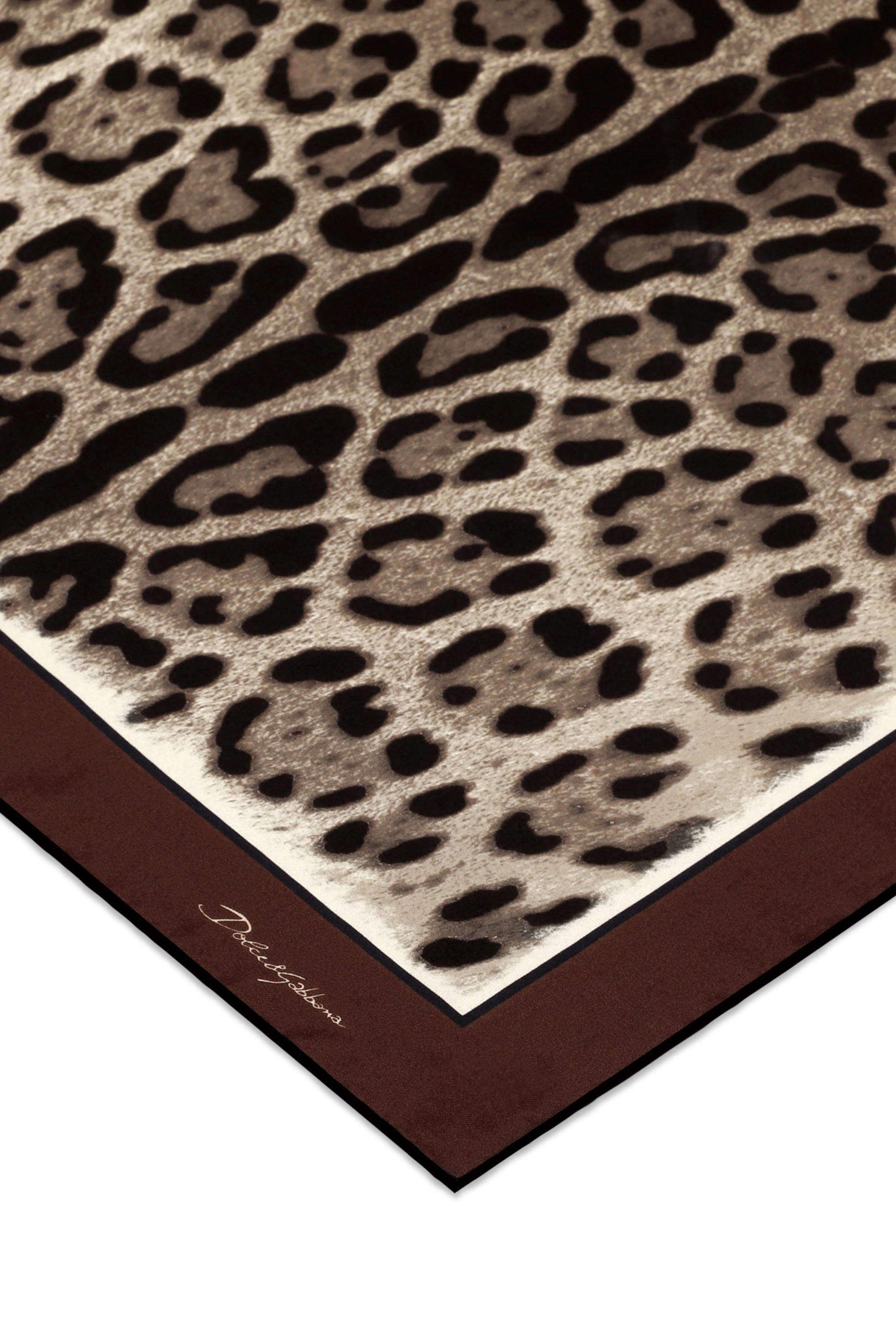 Leopard-Print Twill Scarf