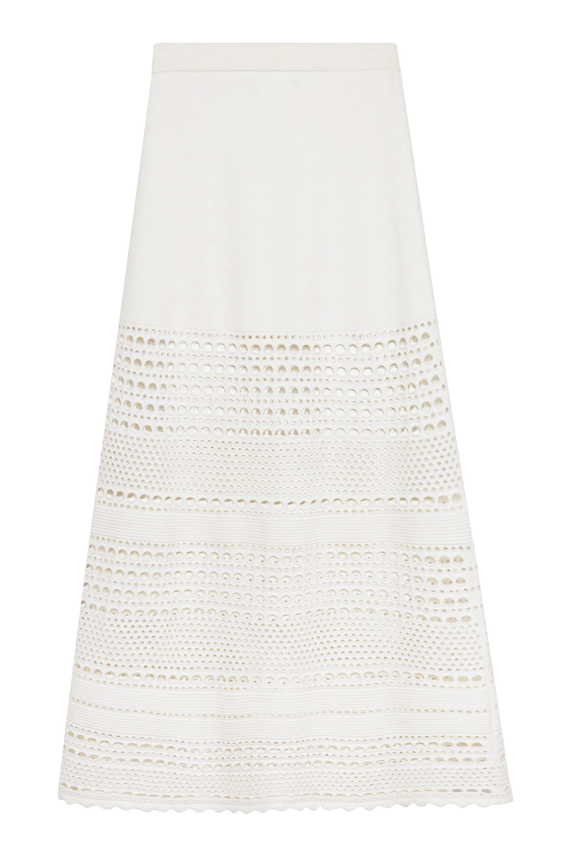Westly Open Stitch Midi Skirt 